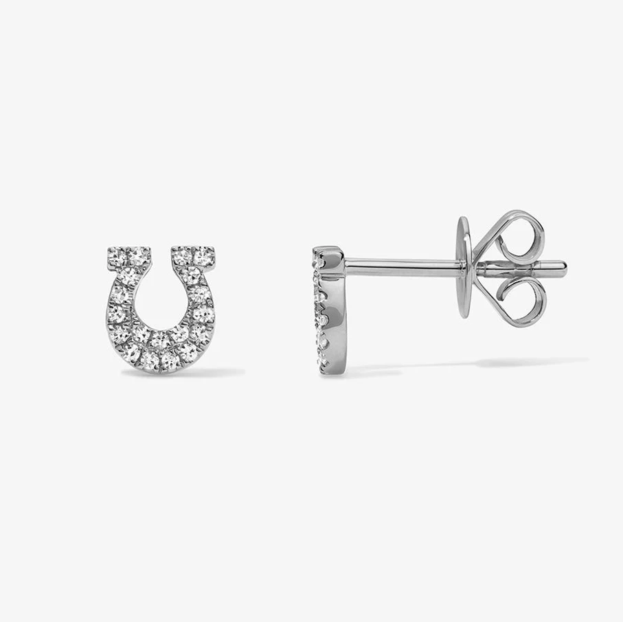 Mini Token Pave Horseshoe Studs - Image 2