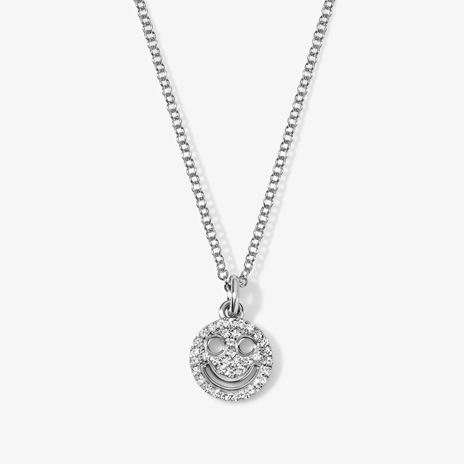 Mini Token Pave Smiley Face Necklace - Image 2