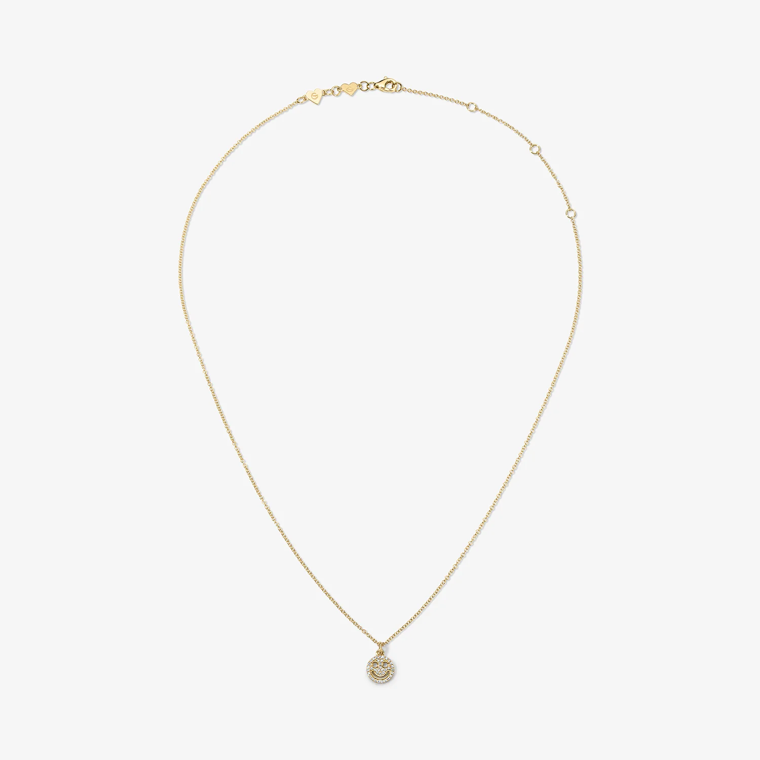Mini Token Pave Smiley Face Necklace - Image 4