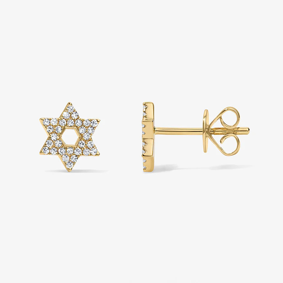 Mini Token Pave Star of David Studs