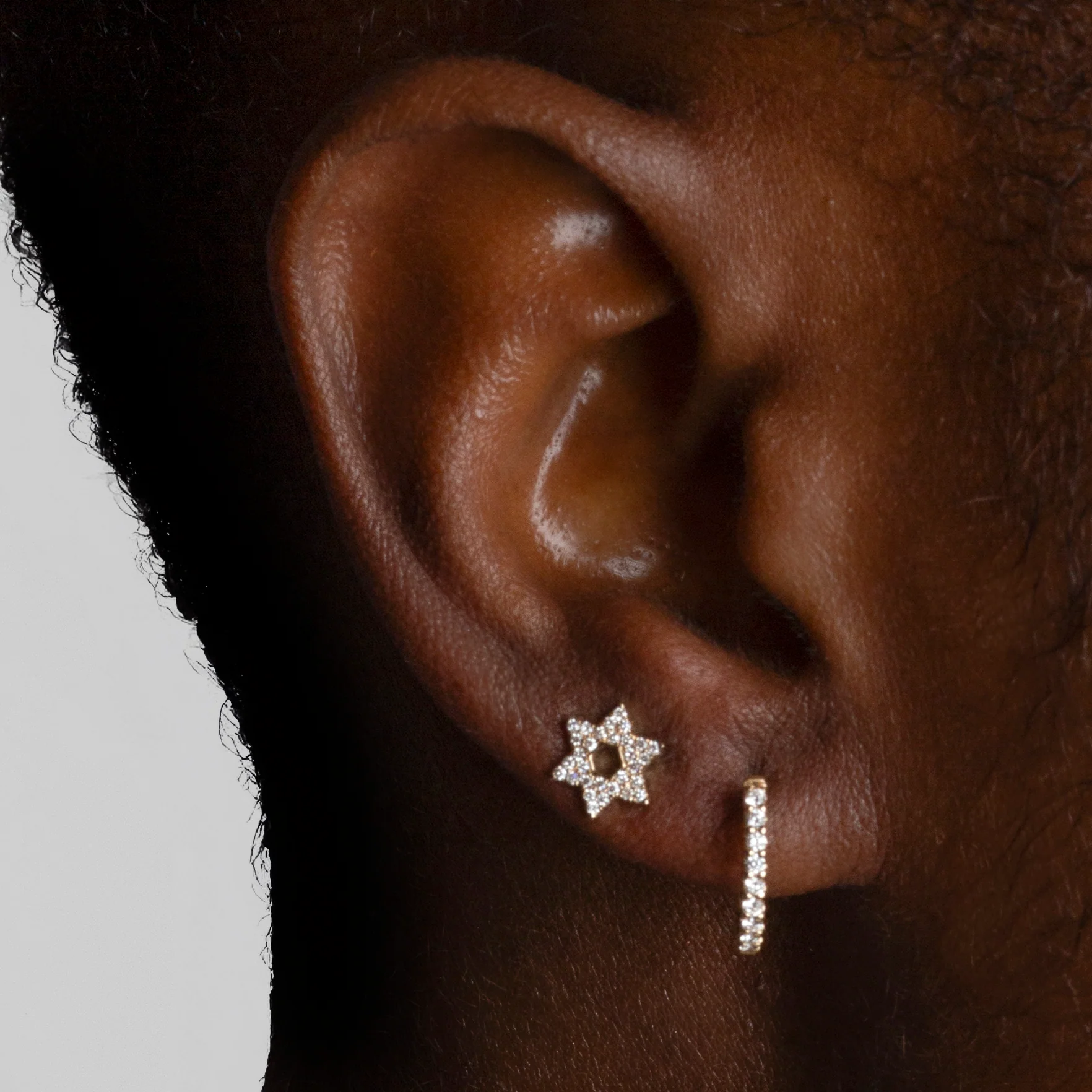 Mini Token Pave Star of David Studs - Image 3