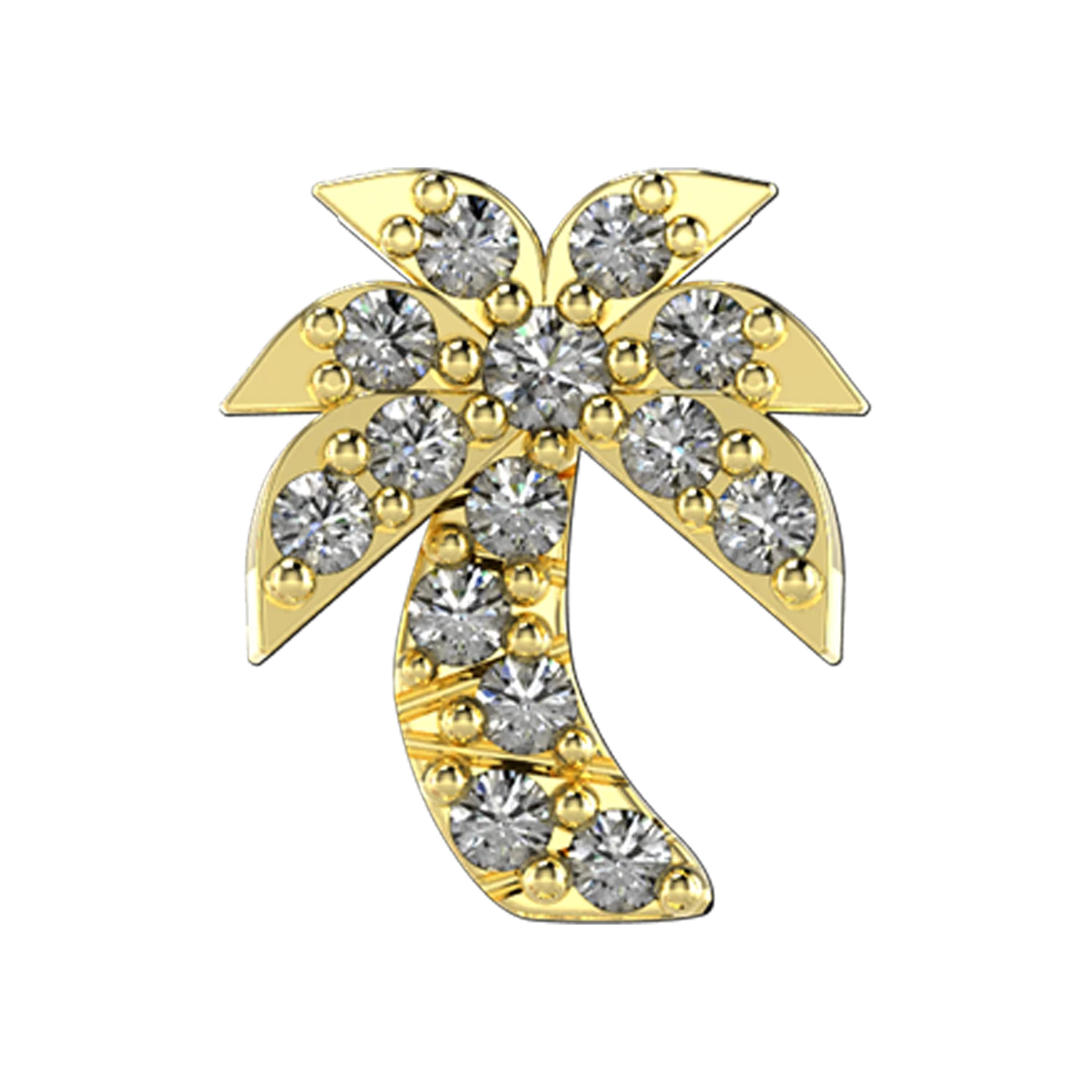 Pave Palm Tree Slider Charm