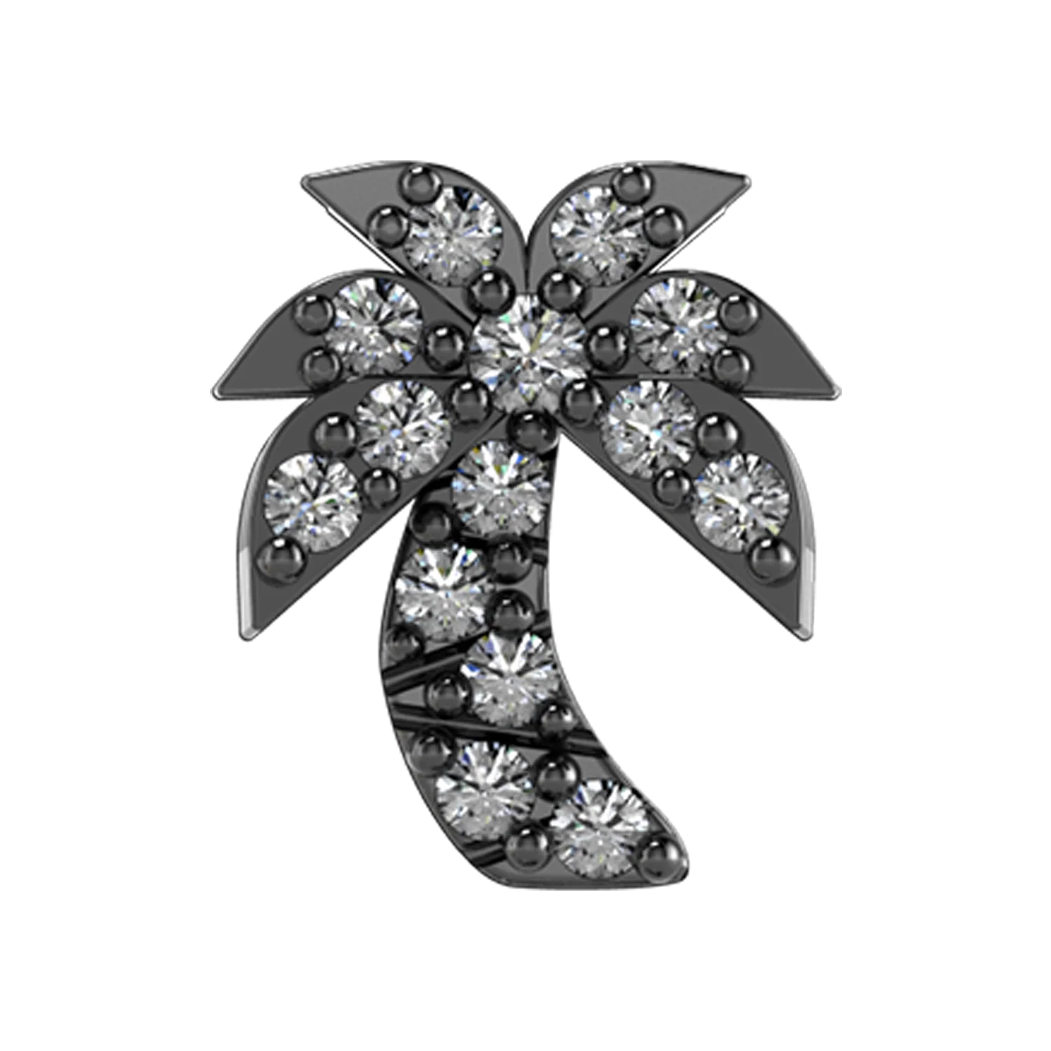 Pave Palm Tree Slider Charm - Image 2