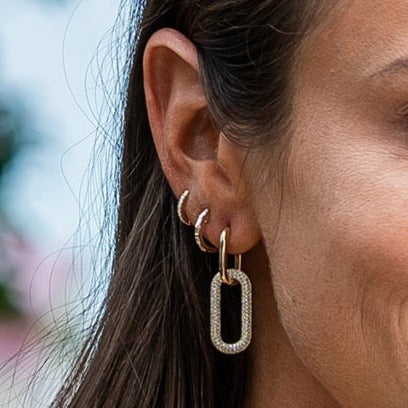 Cleo Paperclip Diamond Drop Earrings - Image 4