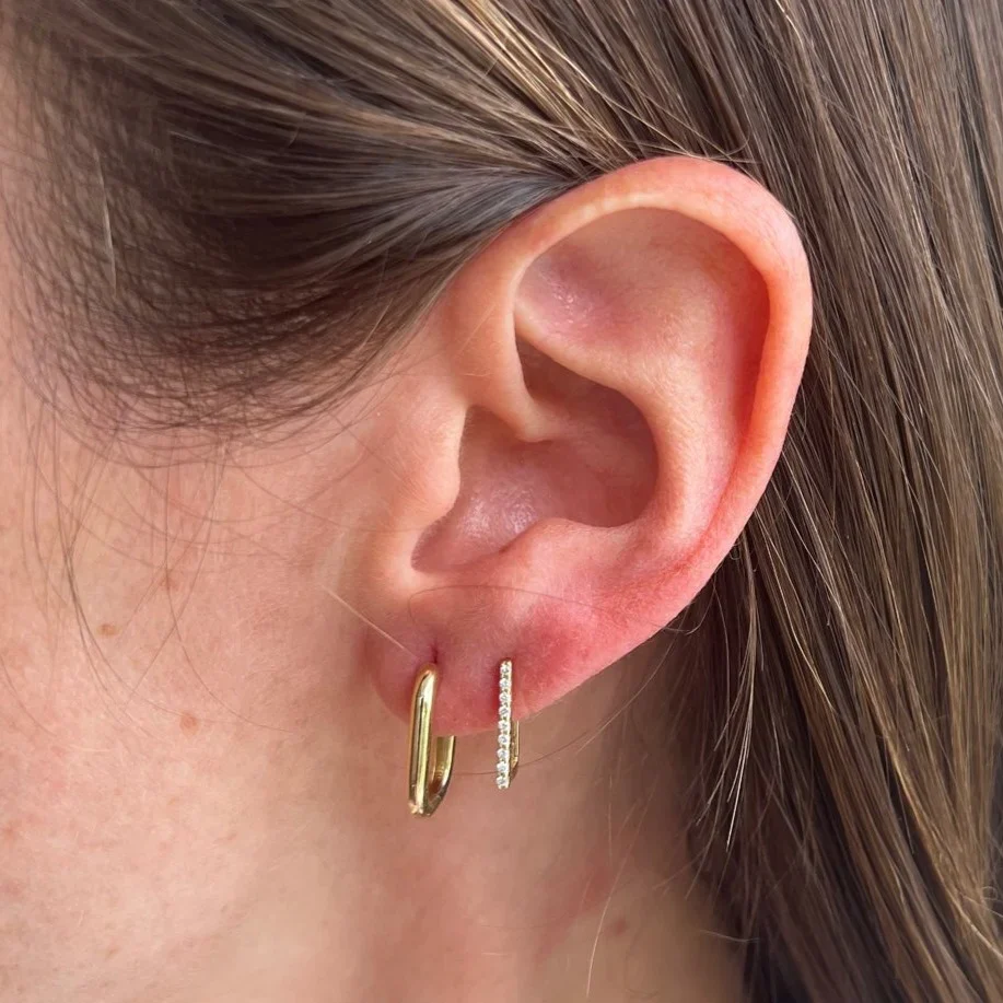 Cleo Paperclip Diamond Drop Earrings - Image 6