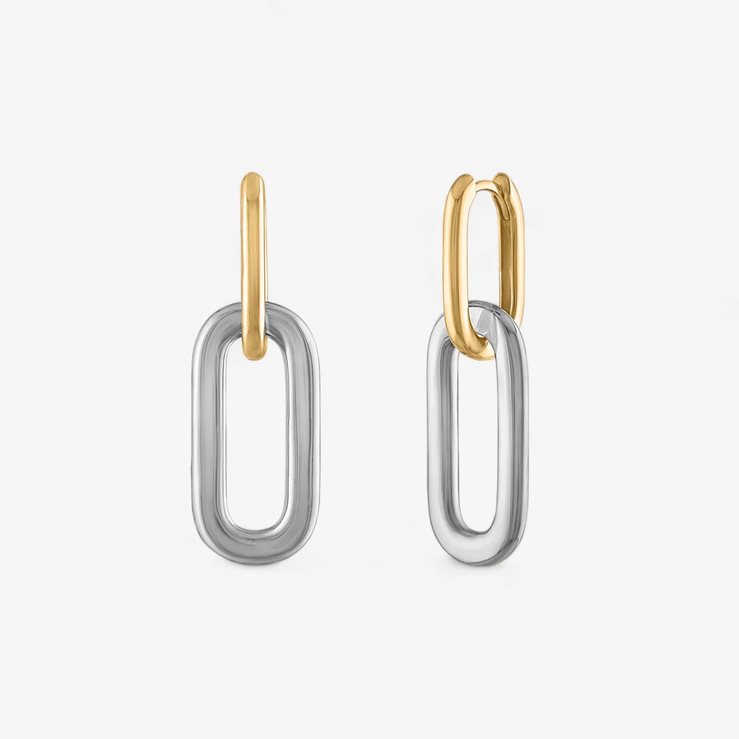 Cleo Paperclip Gold Drop Earrings - Image 2