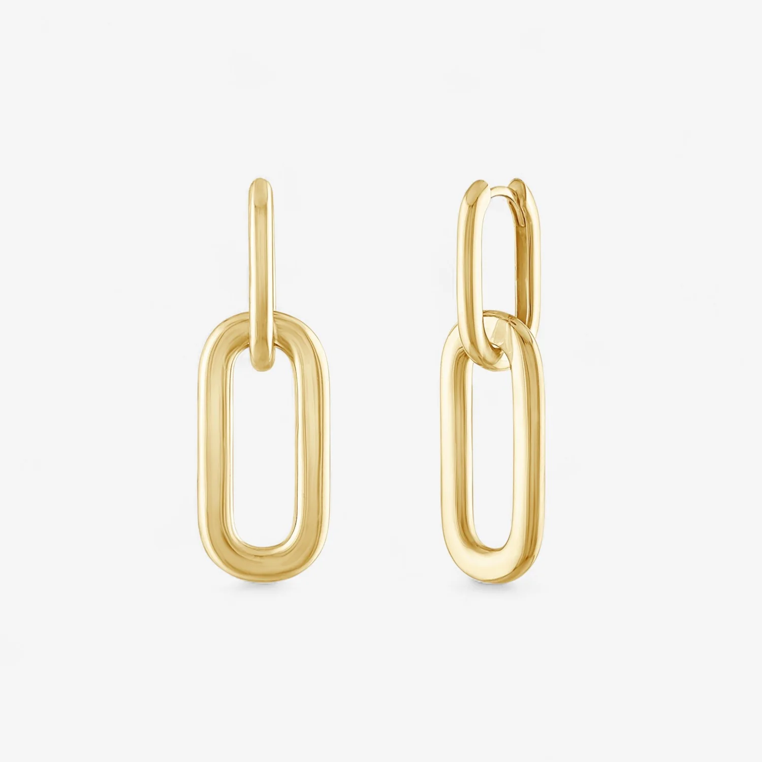 Cleo Paperclip Gold Drop Earrings - Image 3