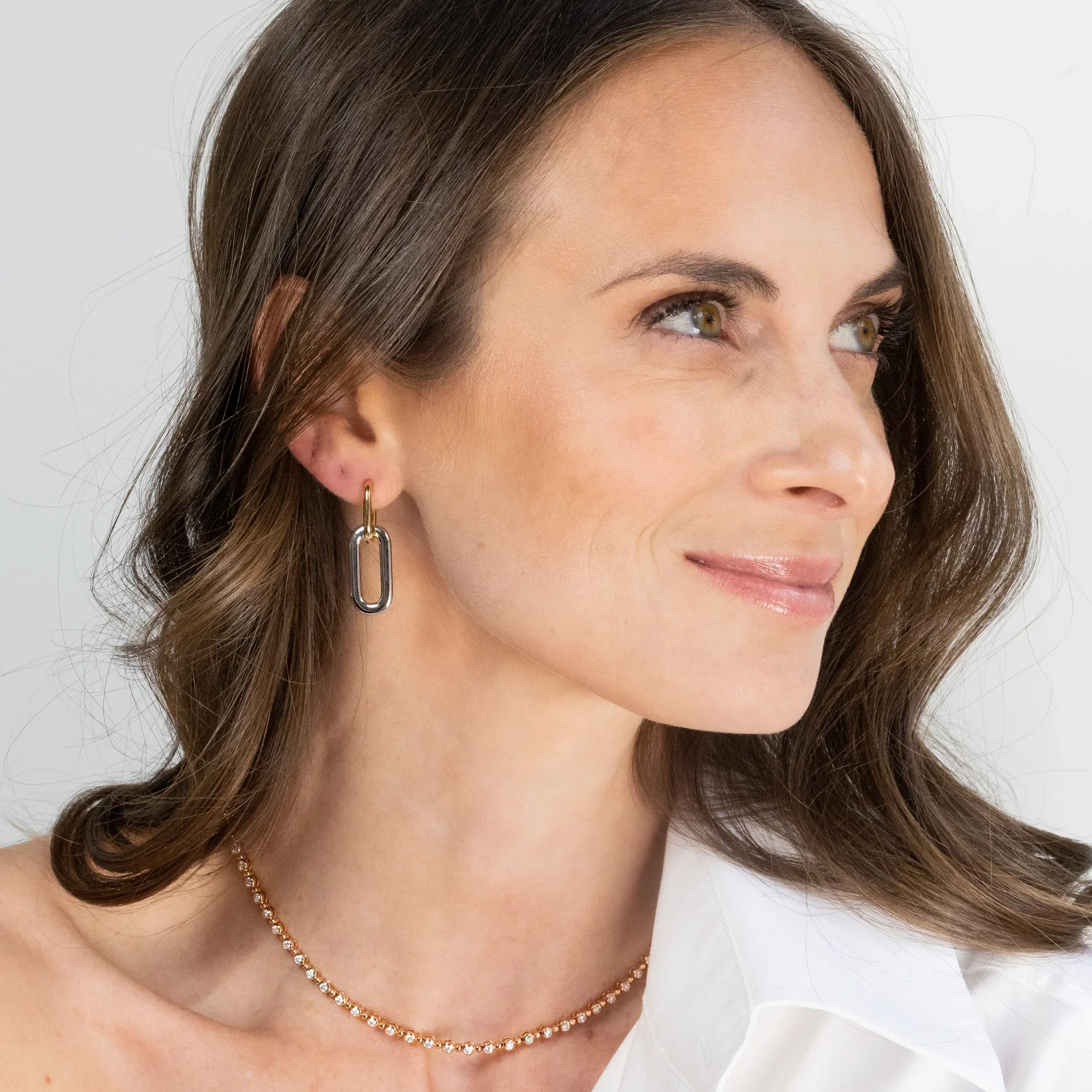 Cleo Paperclip Gold Drop Earrings - Image 6