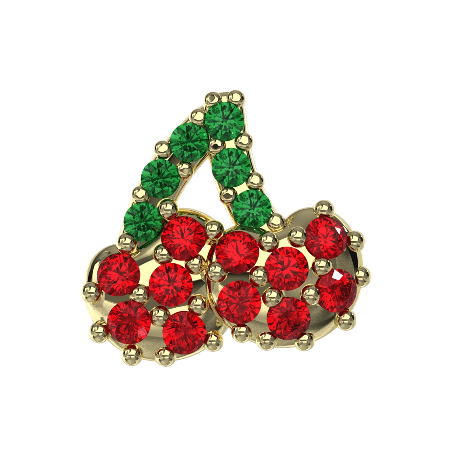 Pave Cherry Slider Necklace Charm
