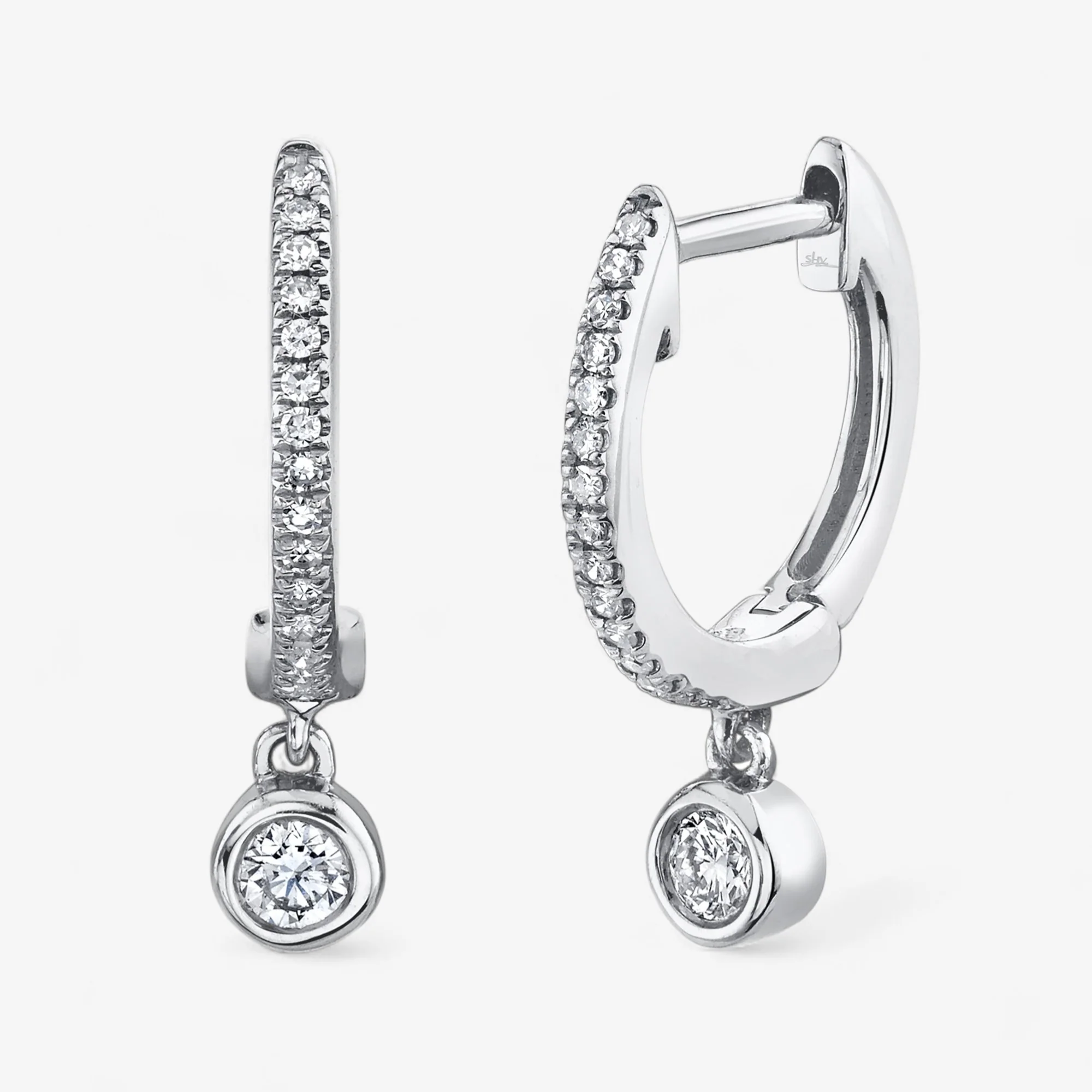 Margot Pave Huggie with Single Bezel Drop