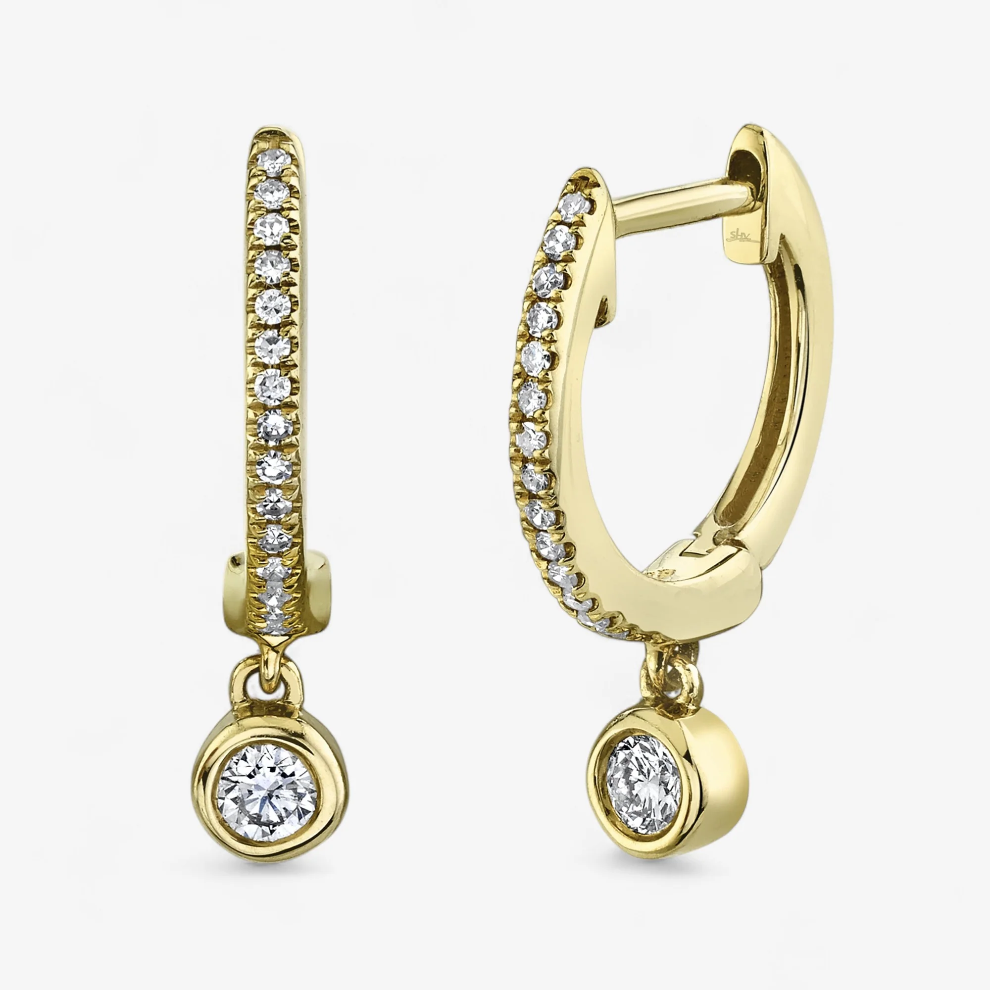 Margot Pave Huggie with Single Bezel Drop - Image 2