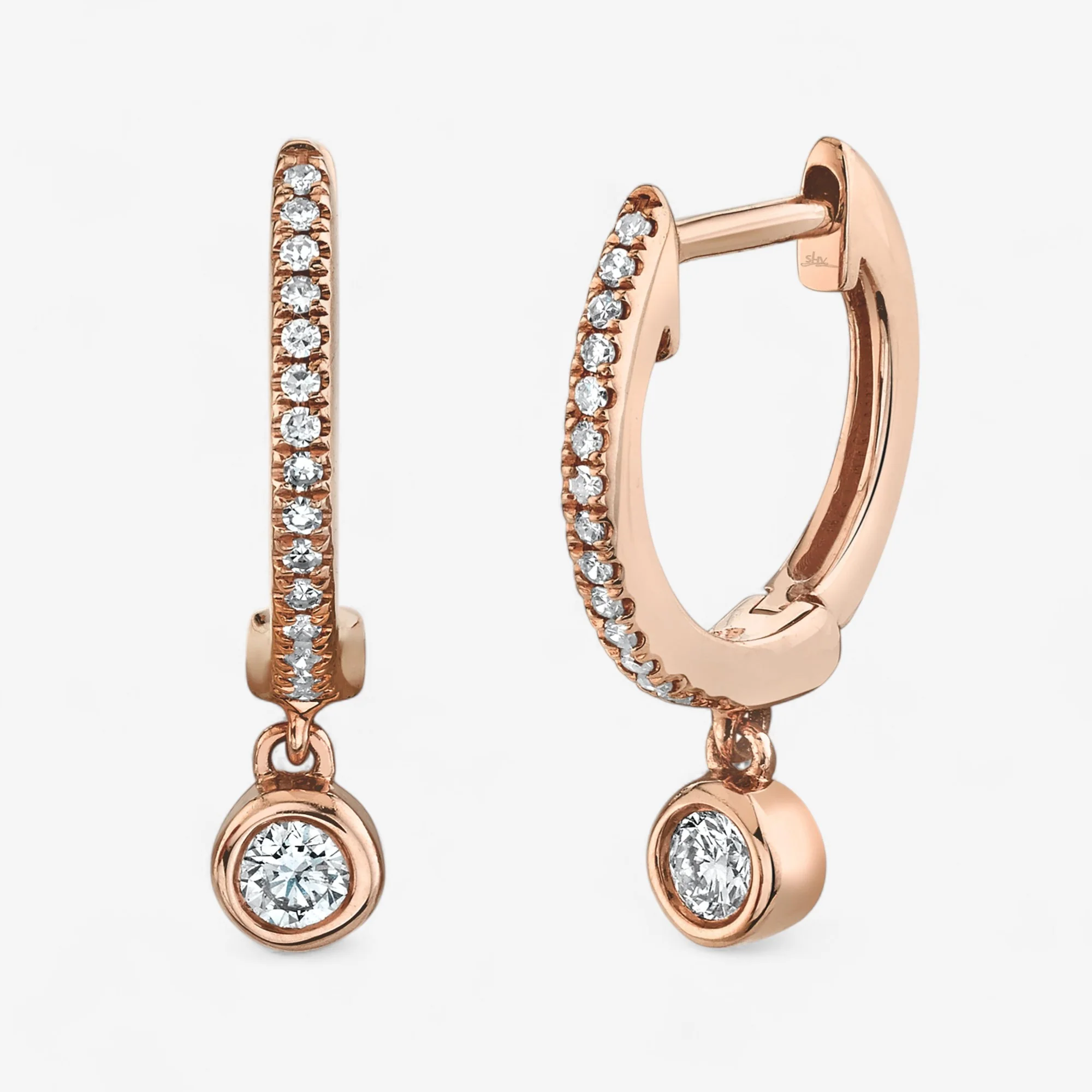 Margot Pave Huggie with Single Bezel Drop - Image 3