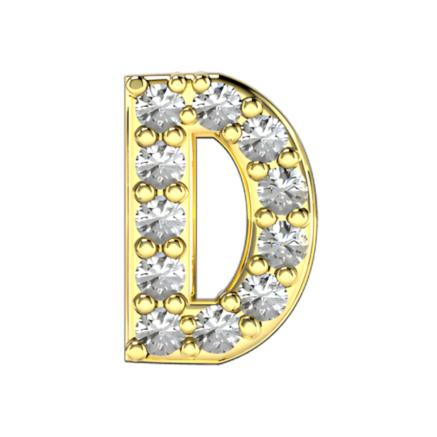 Pave Letter D Slider Necklace Charm