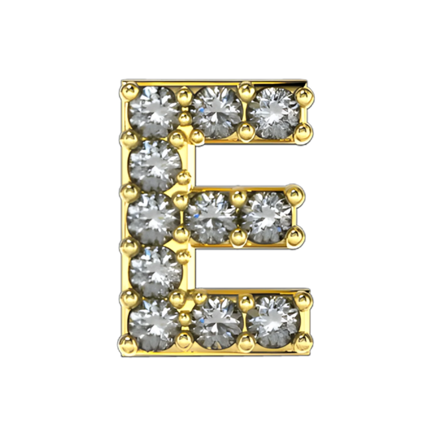 Pave Letter E Slider Necklace Charm