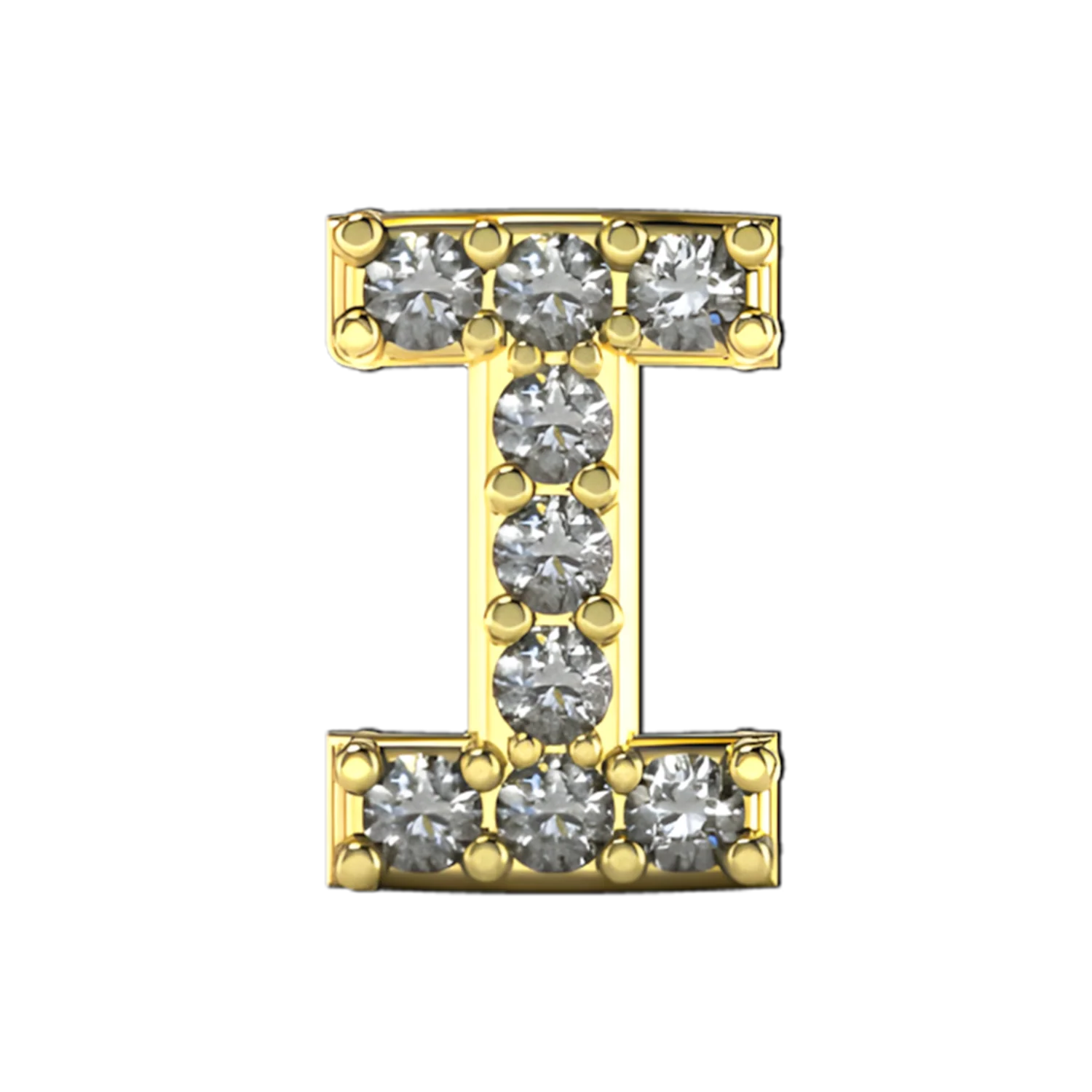 Pave Letter I Slider Necklace Charm