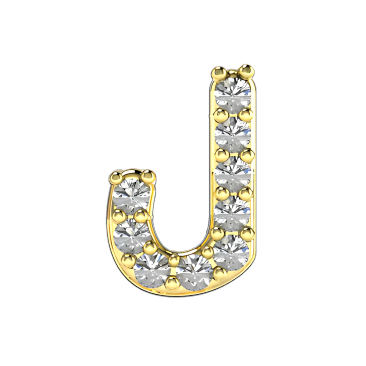 Pave Letter J Slider Necklace Charm