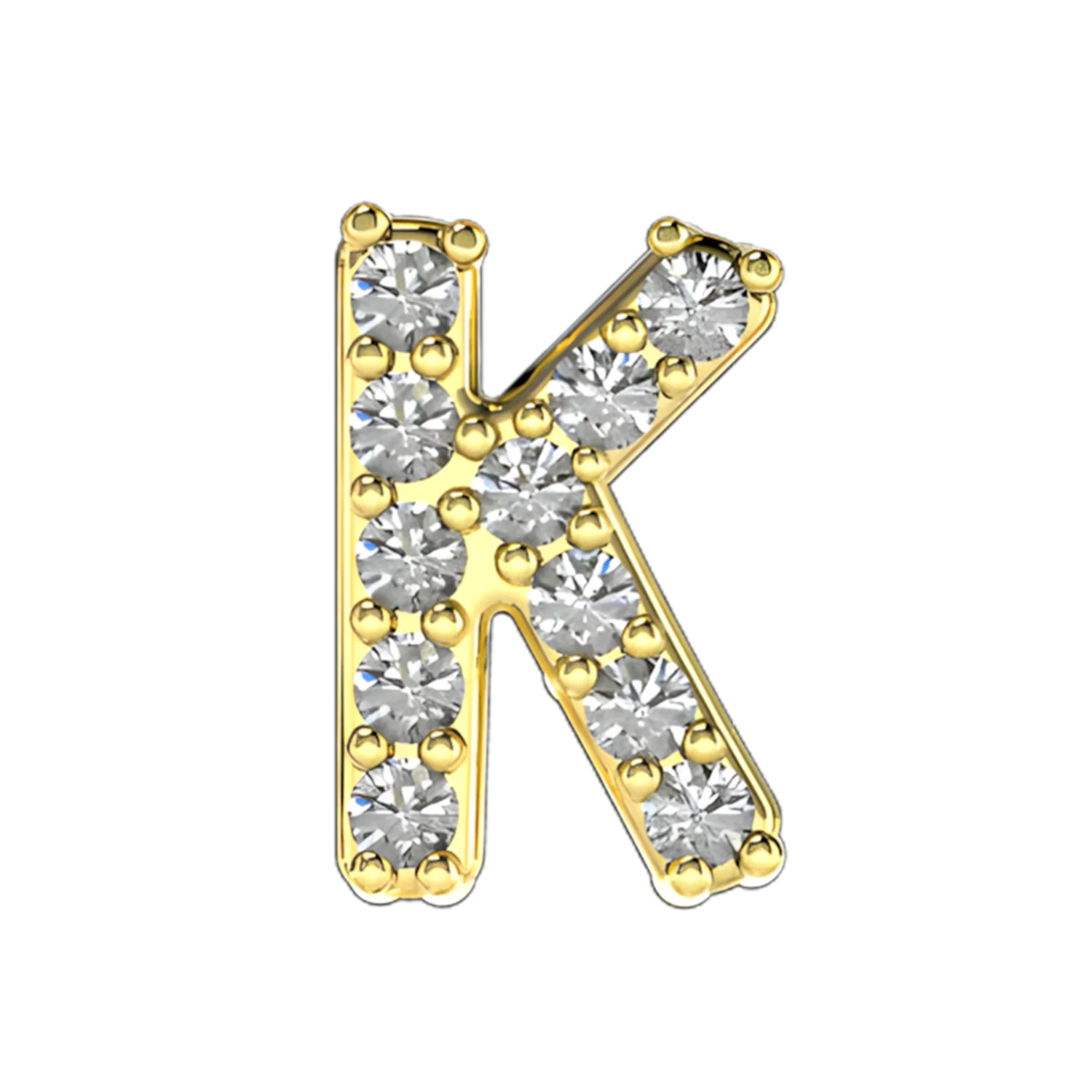 Pave Letter K Slider Necklace Charm