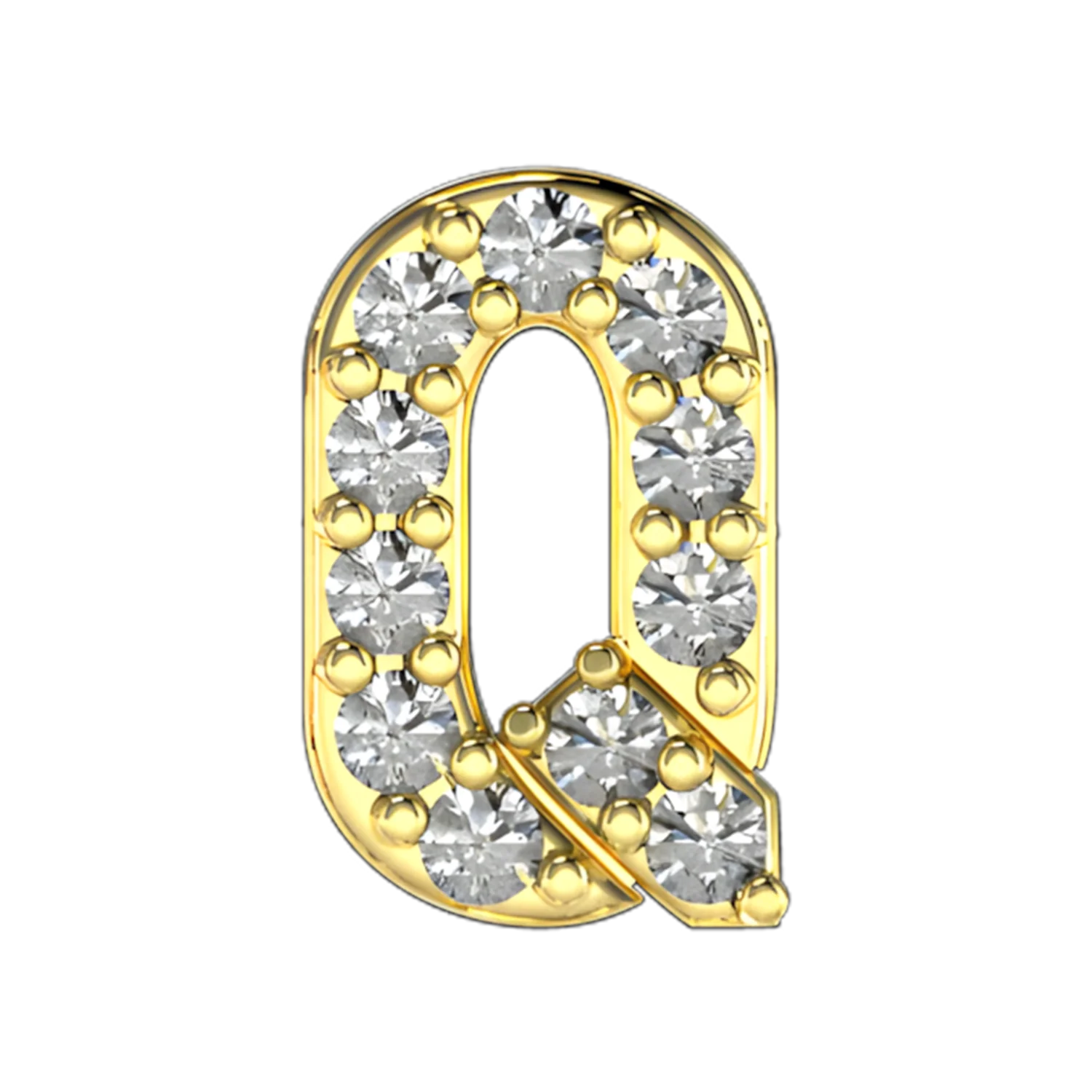 Pave Letter Q Slider Necklace Charm