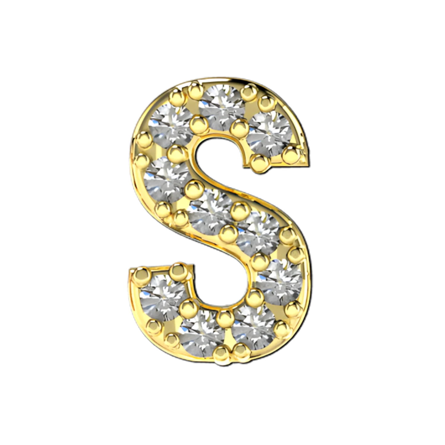 Pave Letter S Slider Necklace Charm