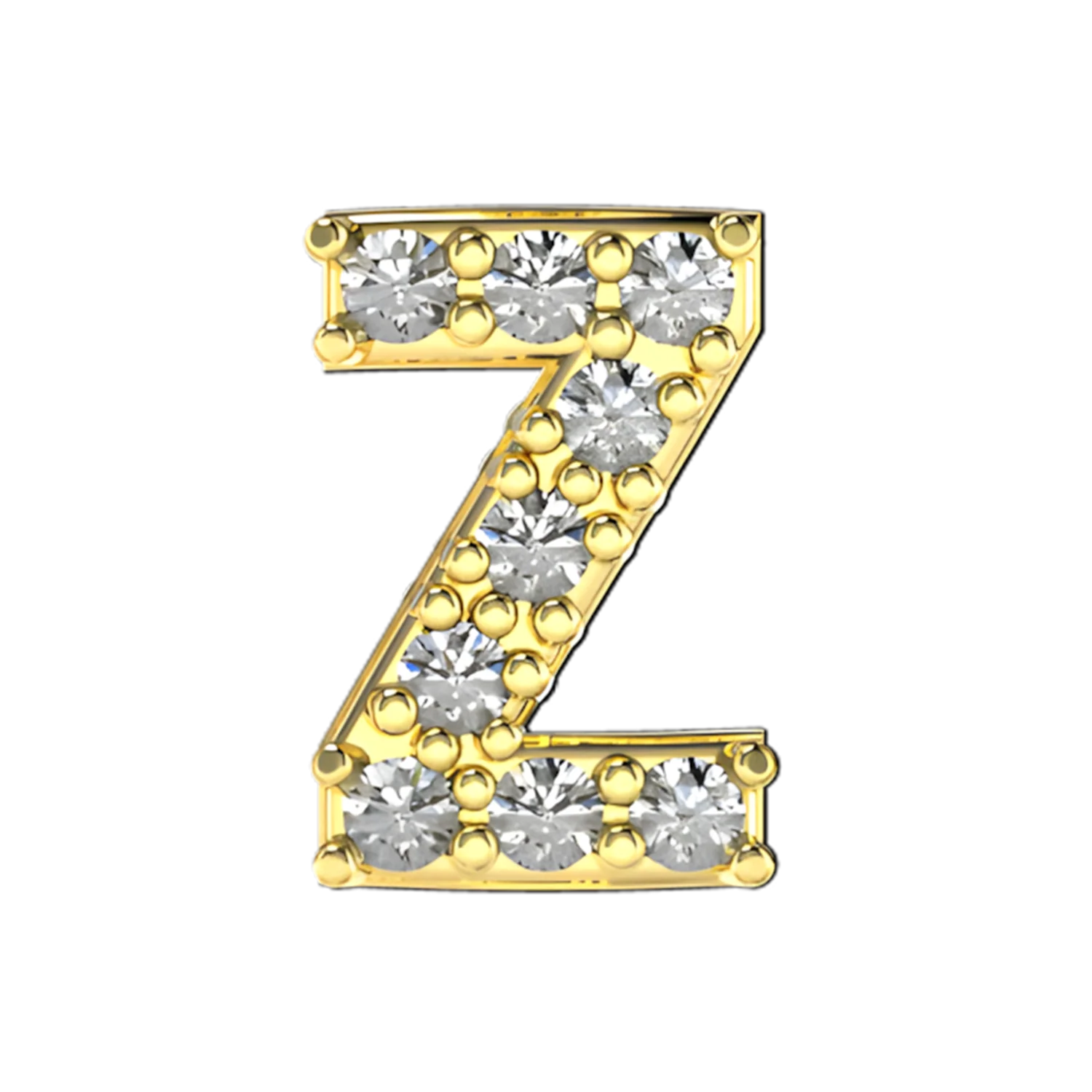 Pave Letter Z Slider Necklace Charm