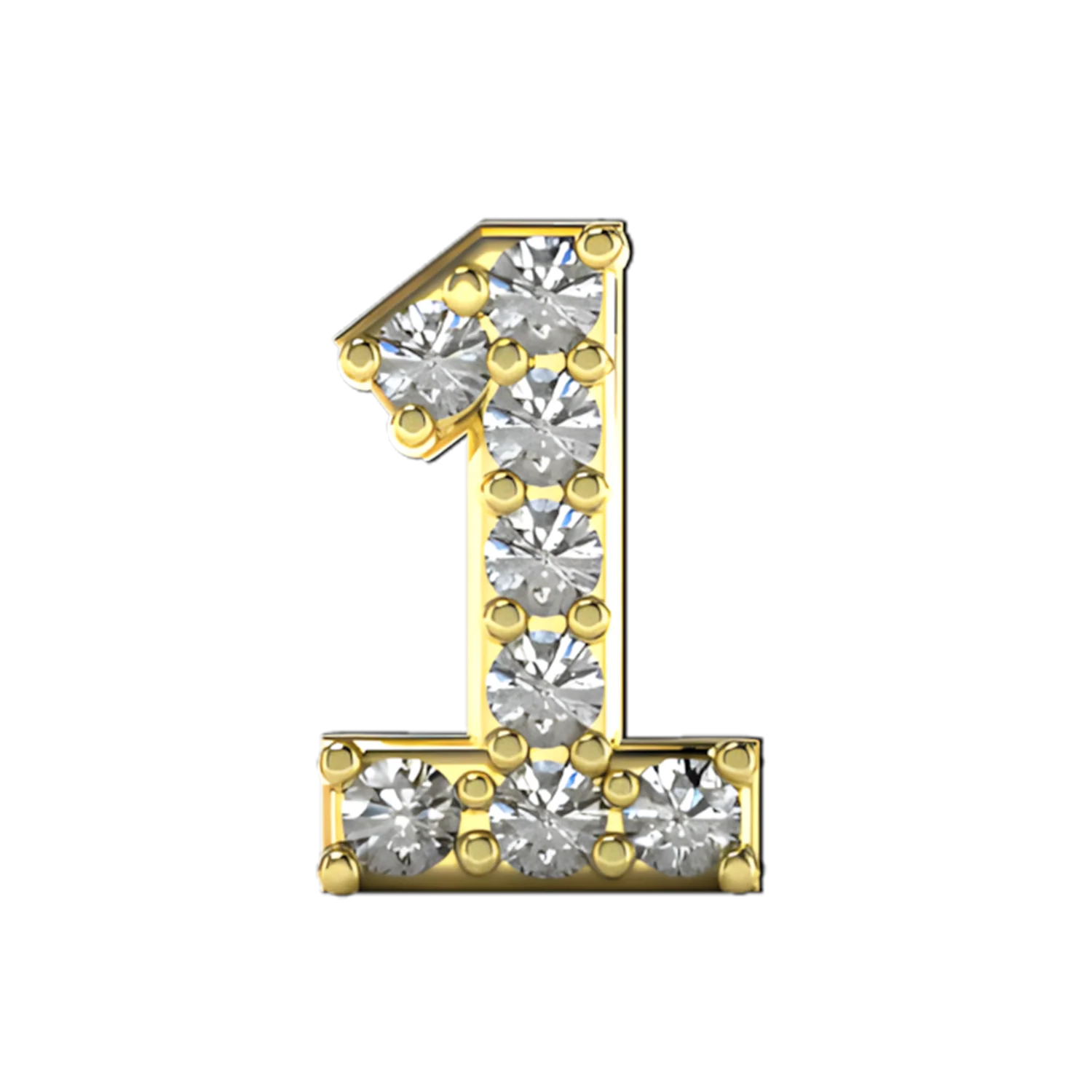 Pave Number 1 Slider Necklace Charm