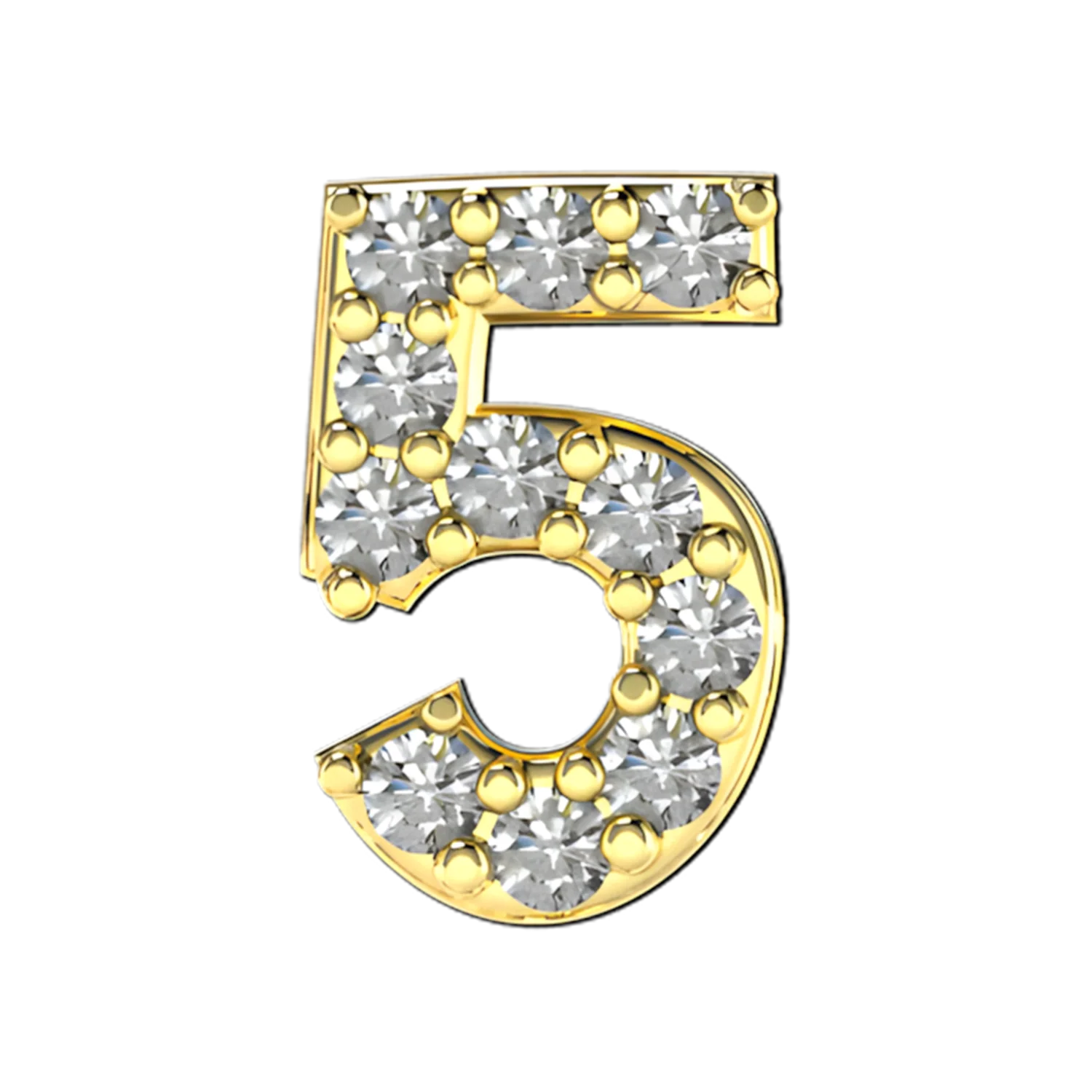 Pave Number 5 Slider Necklace Charm