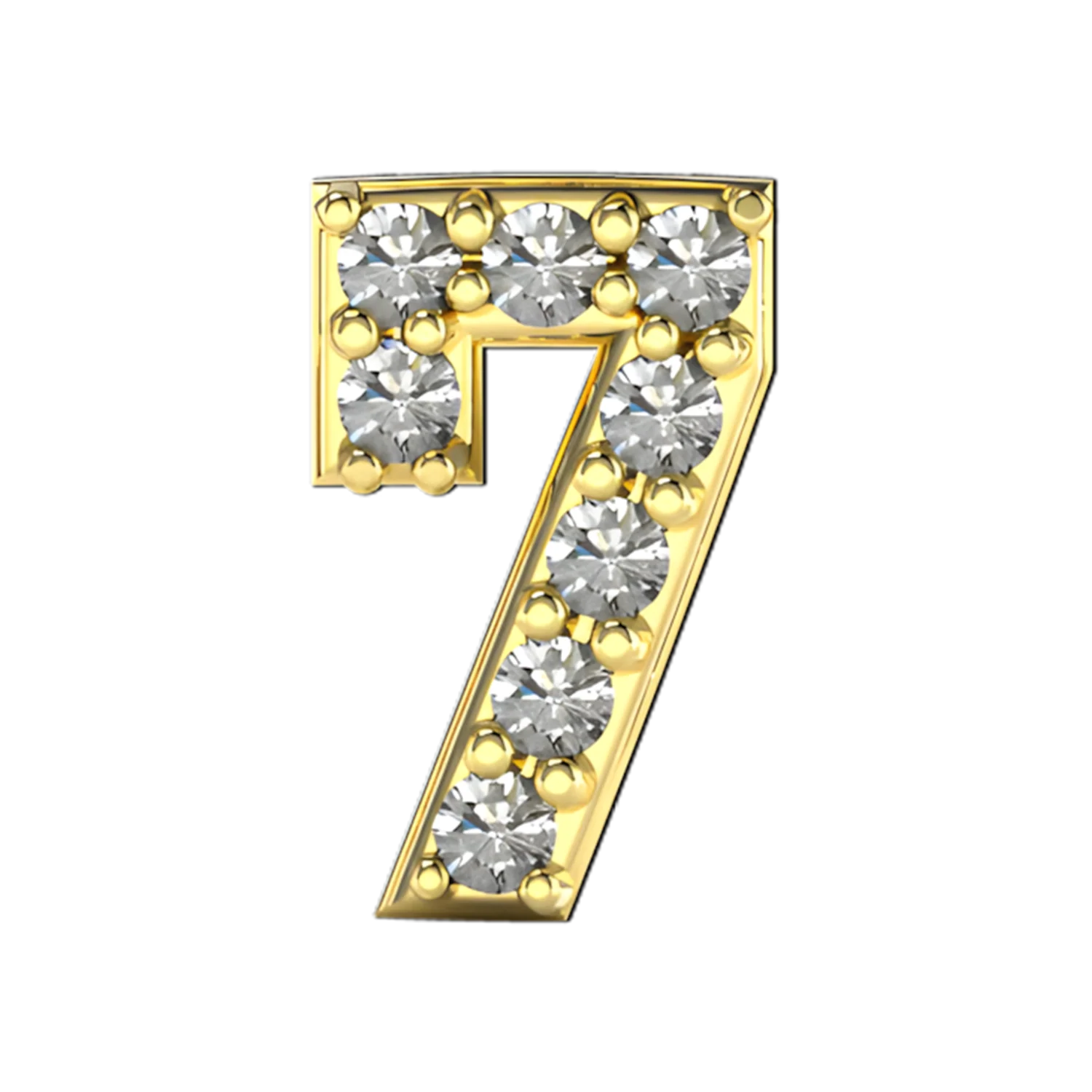 Pave Number 7 Slider Necklace Charm