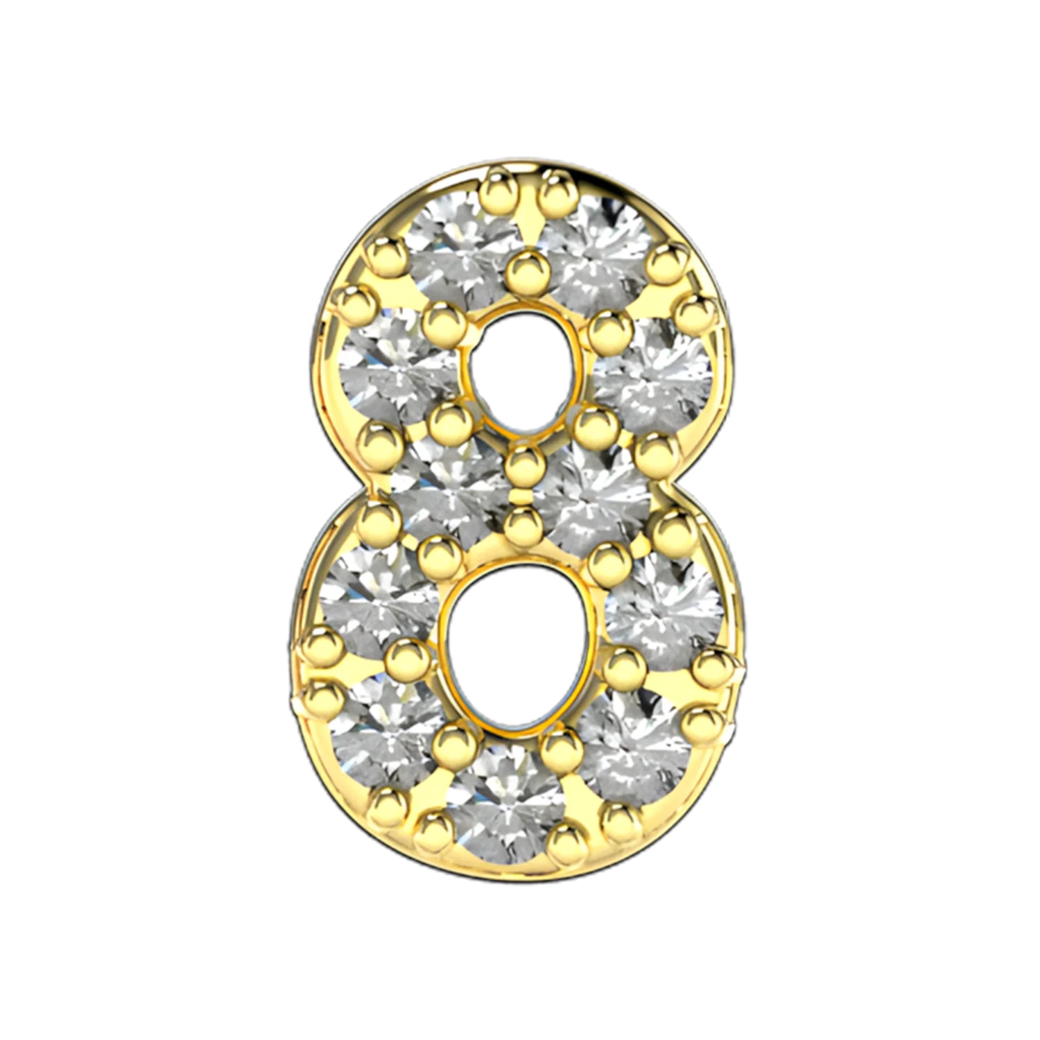Pave Number 8 Slider Necklace Charm