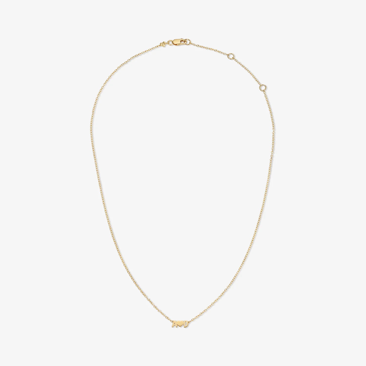 Petite Bubble Letters and Heart Necklace - Image 4