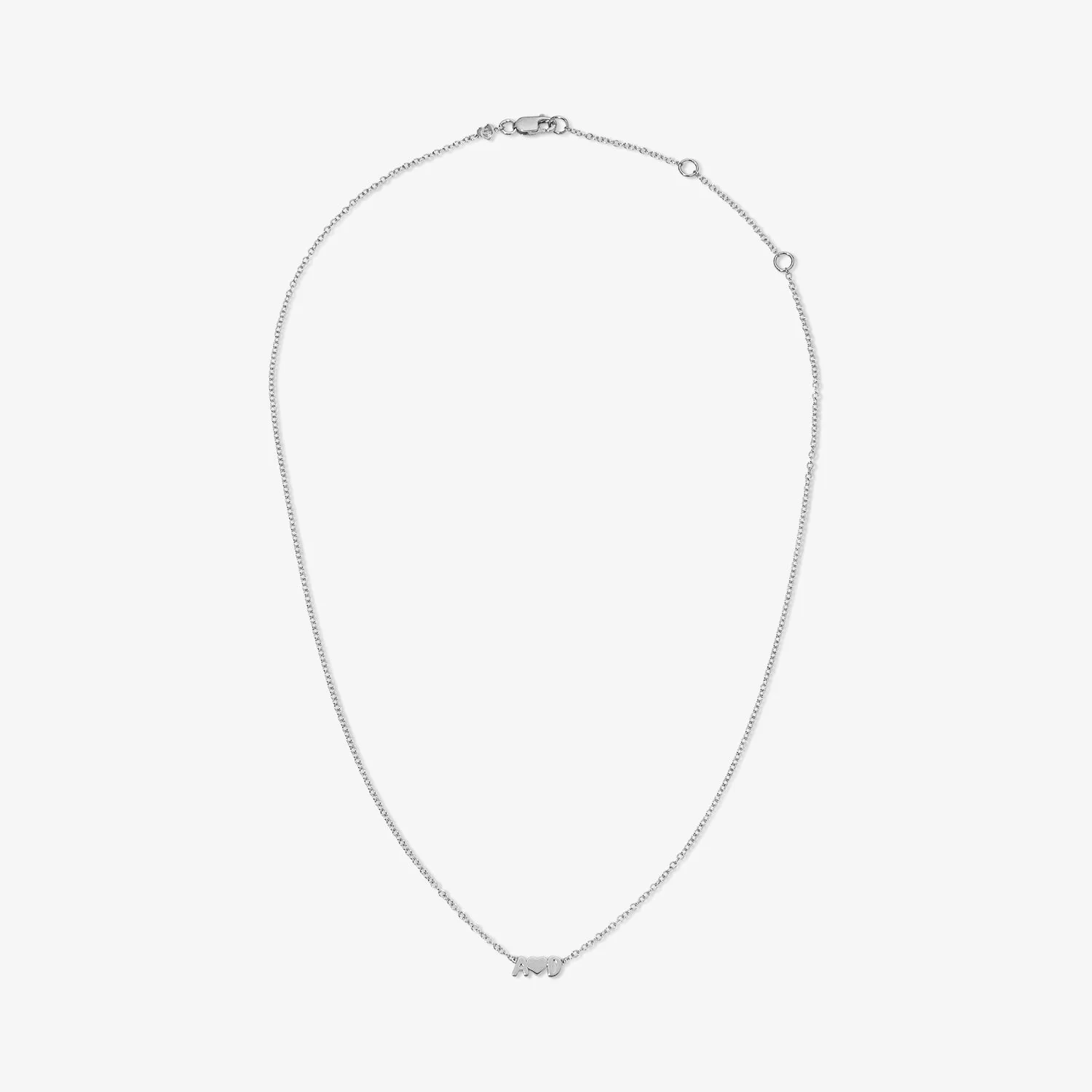 Petite Bubble Letters and Heart Necklace - Image 5