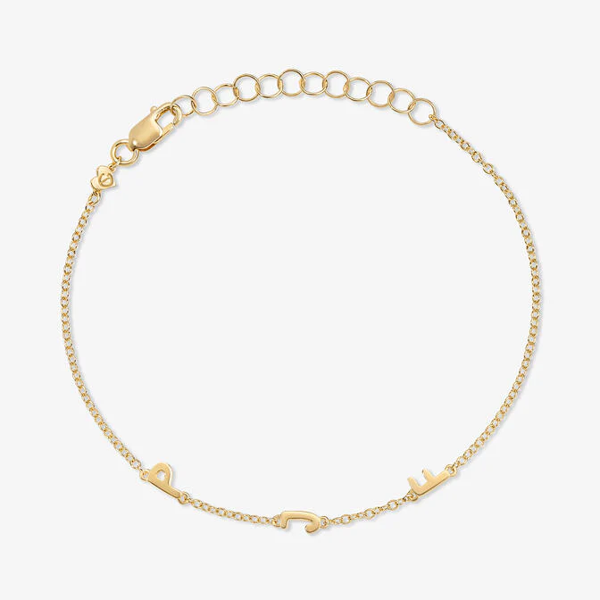 Petite Multi Bubble Initial Bracelet
