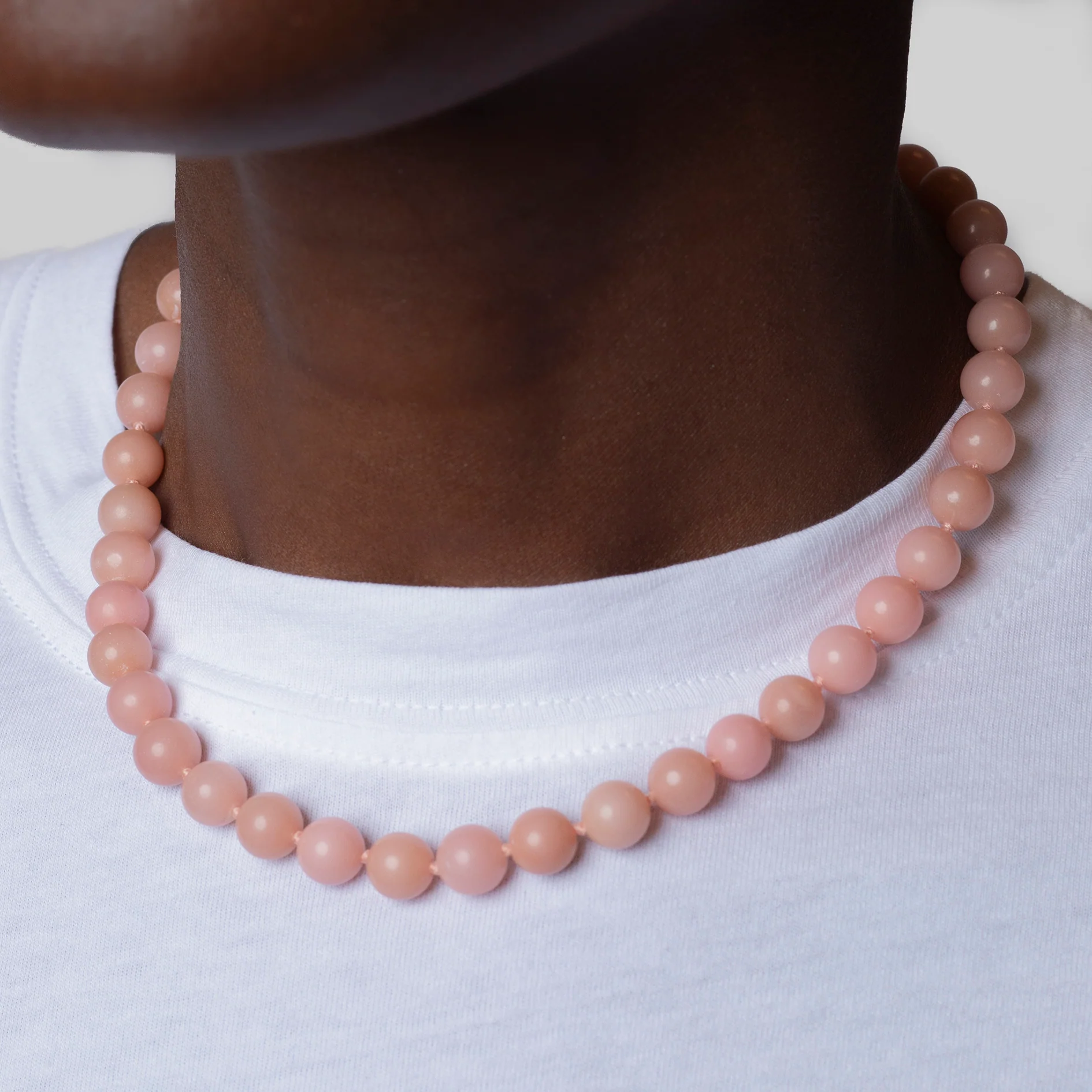 Kendall Pink Opal Beaded Necklace - Image 4