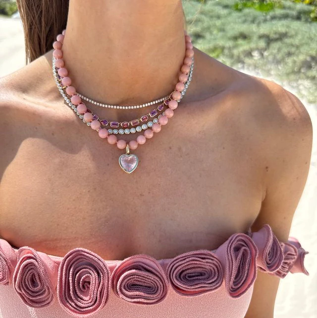 Margot Pink Quartz Heart Charm - Image 4