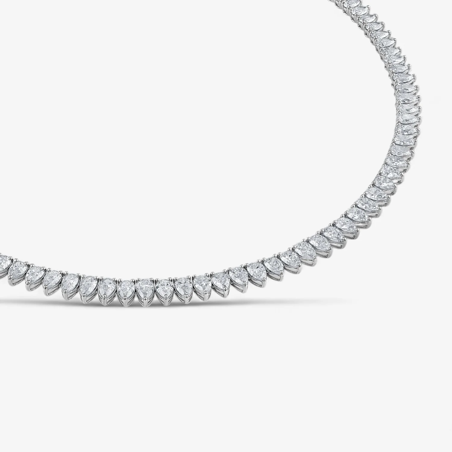 Signature Pear Shape Diamond Riviera Necklace - Image 3