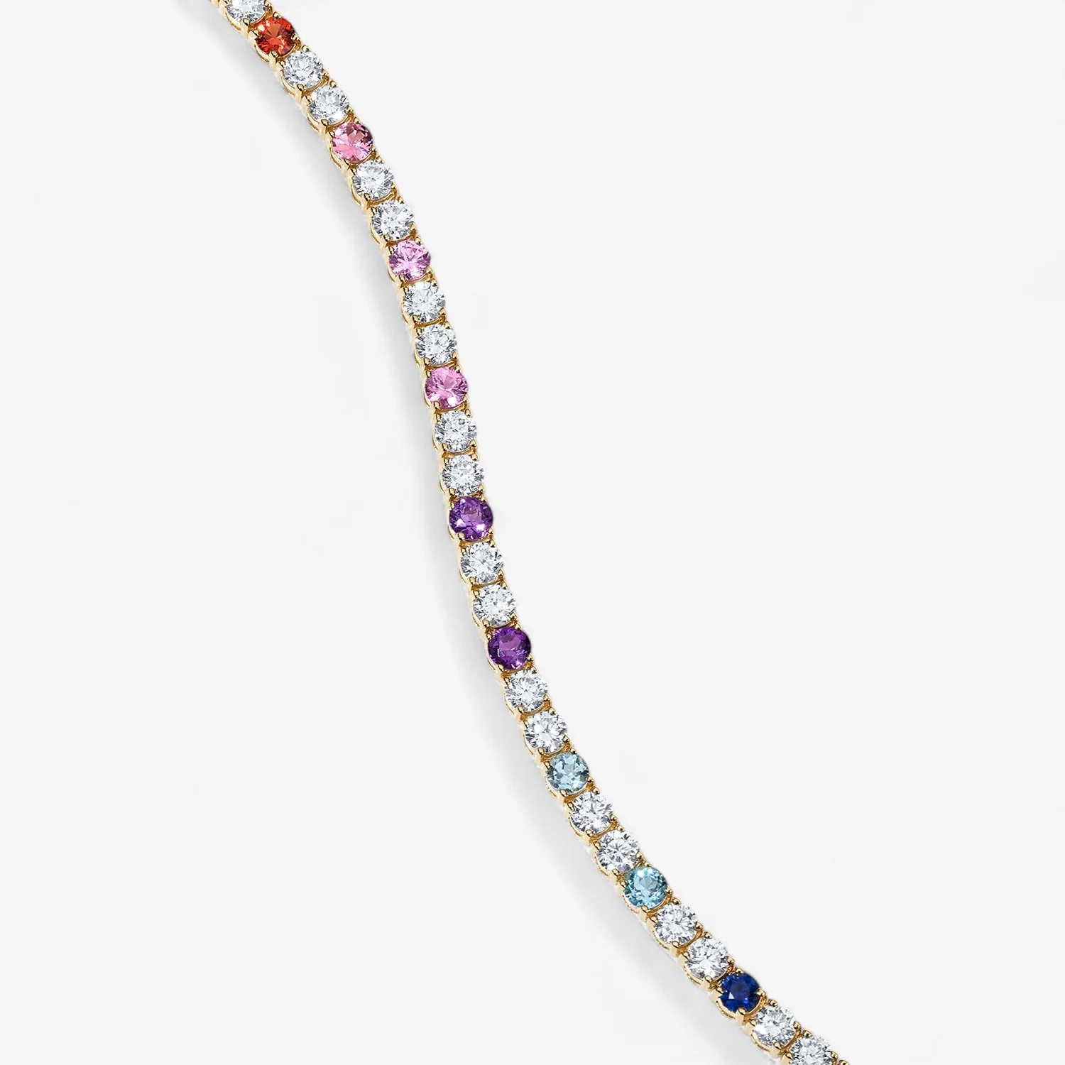 Signature Rainbow Sapphire and Diamond Tennis Bracelet - Image 10