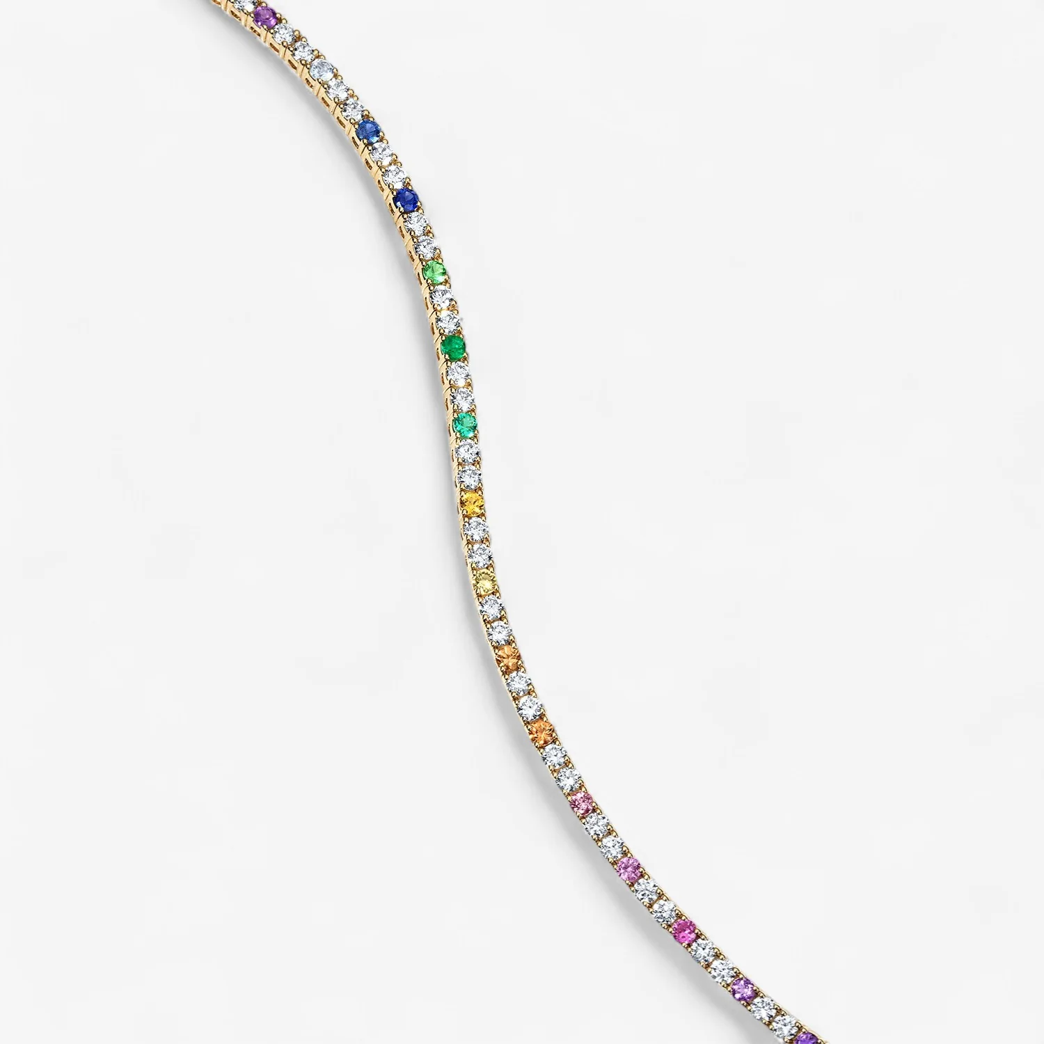 Signature Rainbow Sapphire and Diamond Tennis Bracelet - Image 8