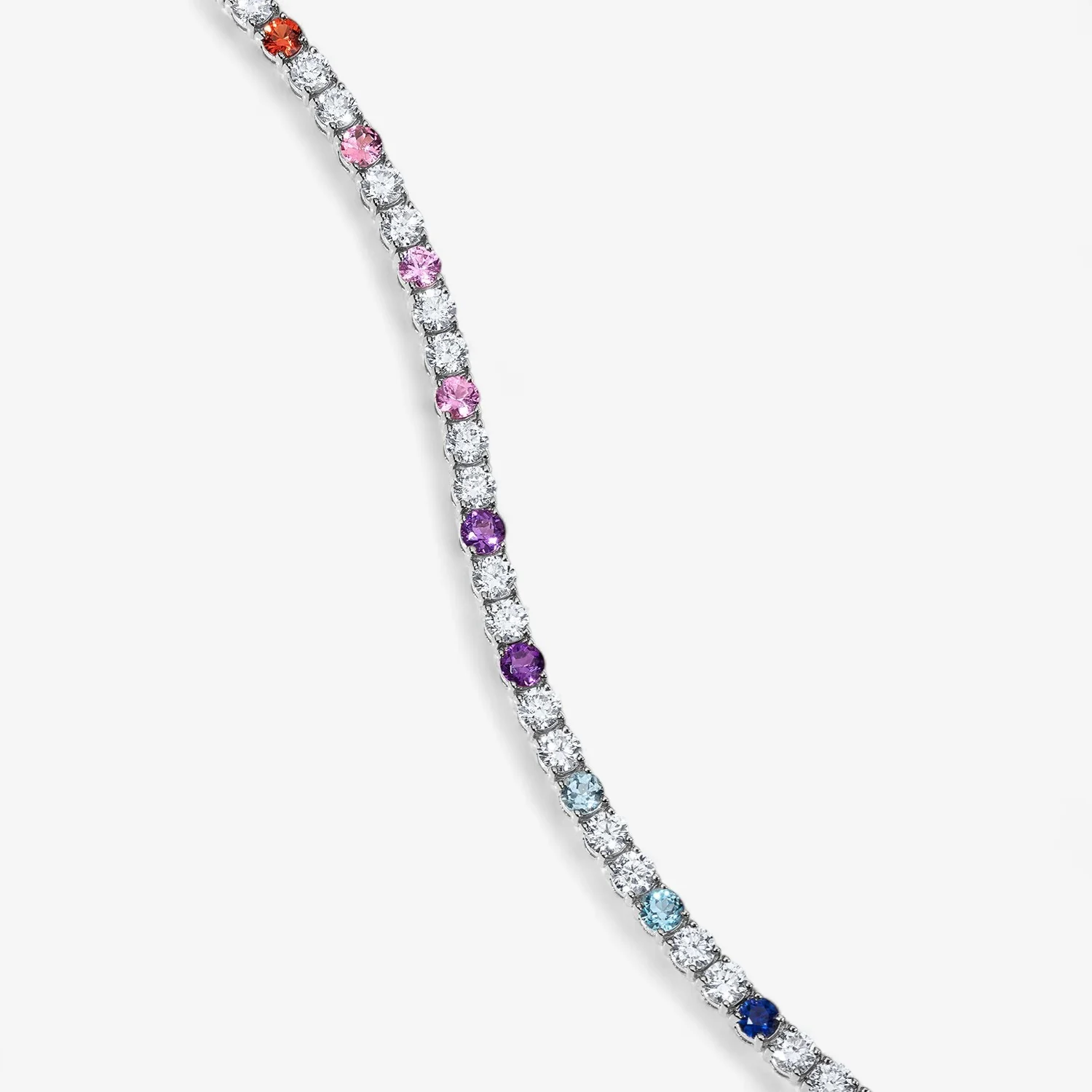 Signature Rainbow Sapphire and Diamond Tennis Bracelet - Image 9