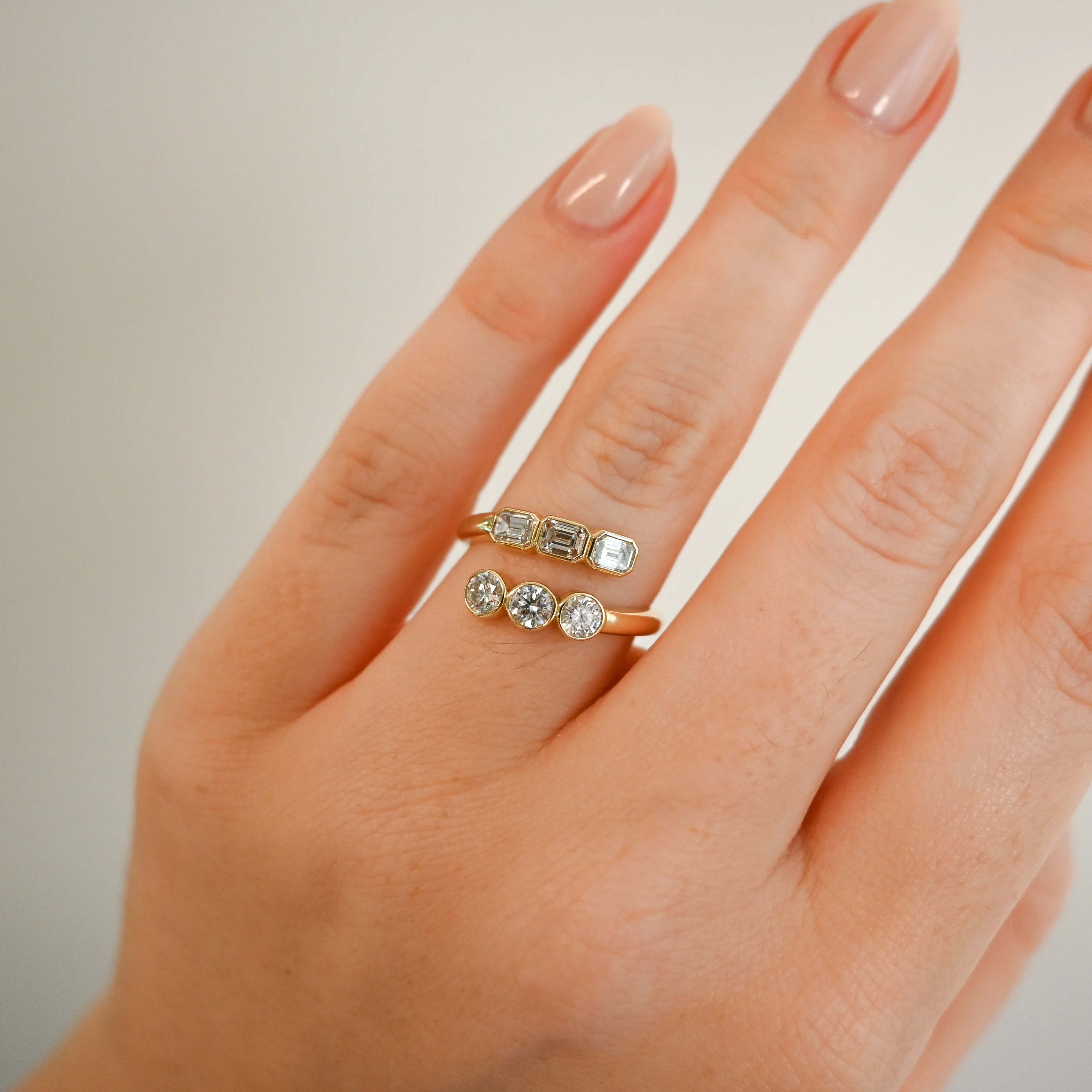 Undecided Round and Emerald Bypass Ring - Image 3