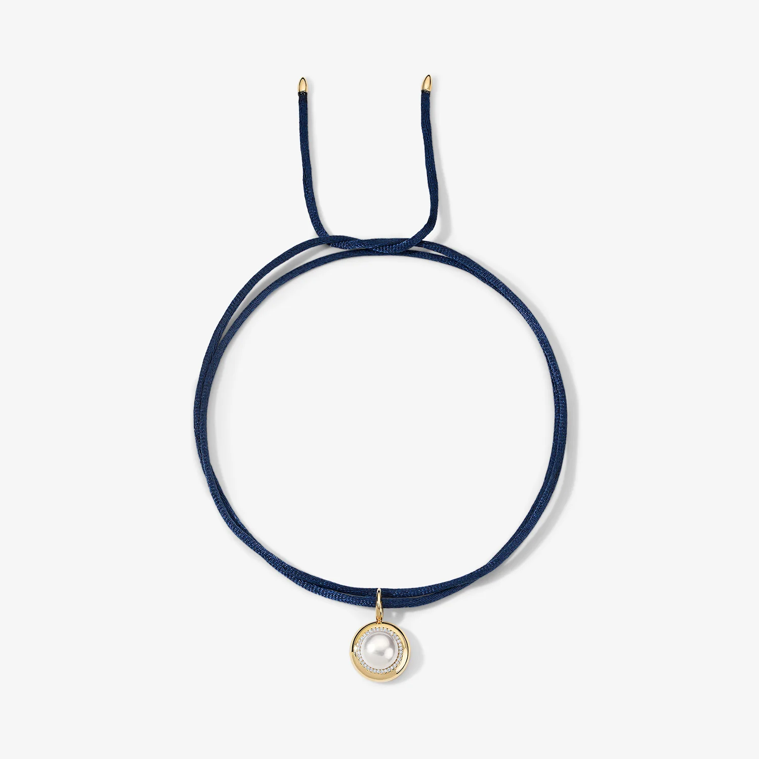 Kendall Navy Blue Satin Cord Necklace - Image 3