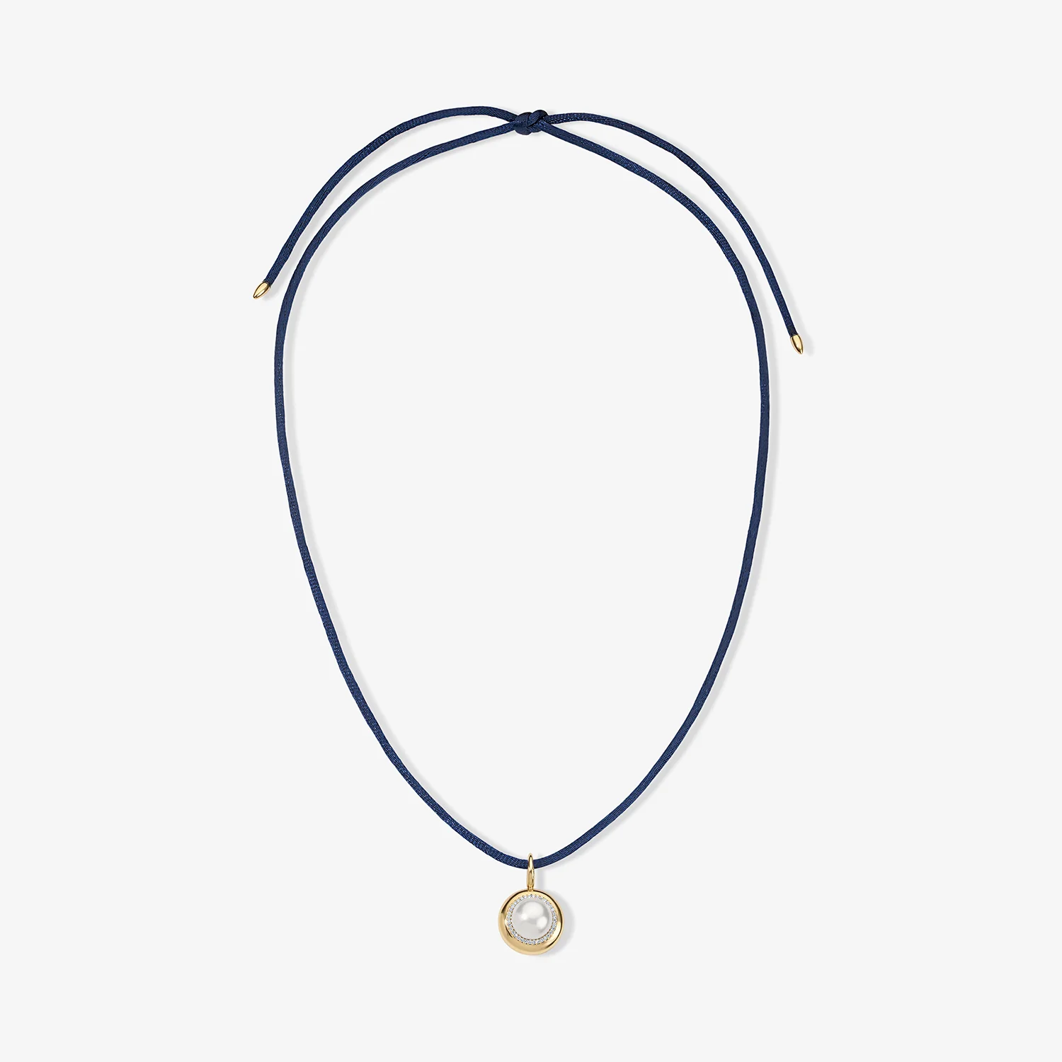 Kendall Navy Blue Satin Cord Necklace - Image 4