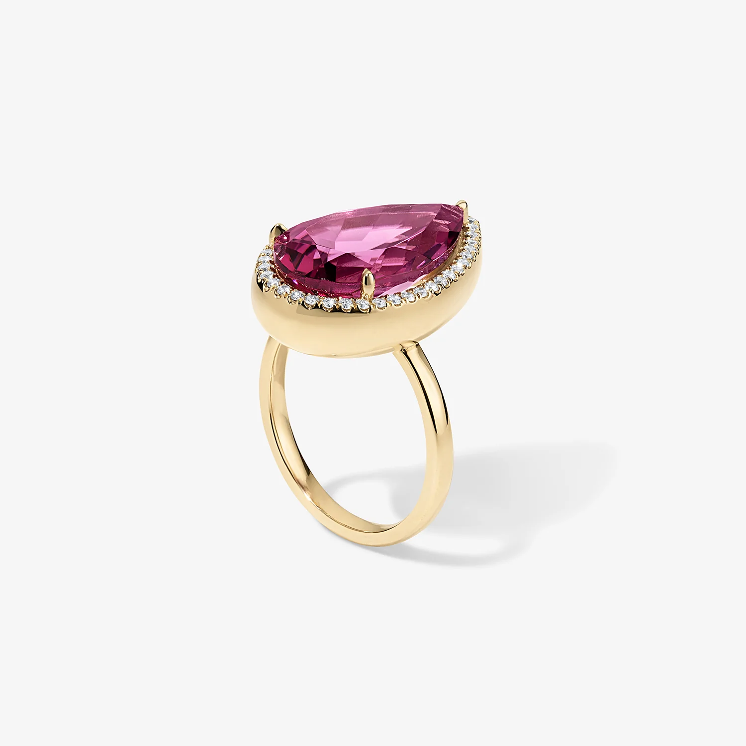 Rubellite Pear Candy Button Ring - Image 3