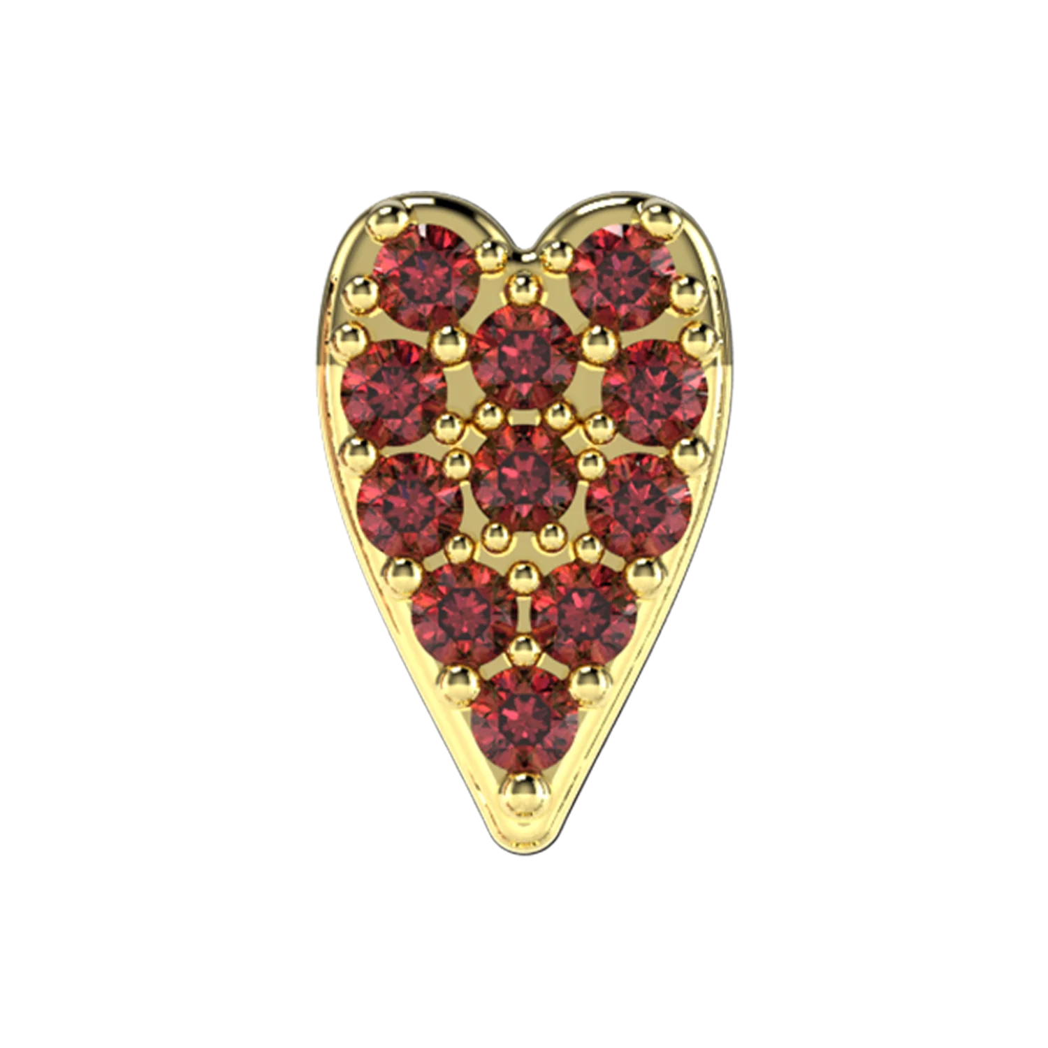Ruby Heart Slider Necklace Charm