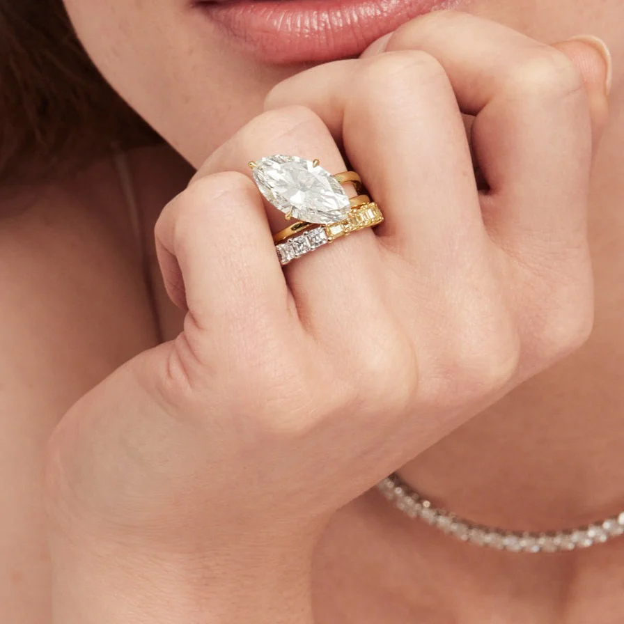 Siganture Two Tone Asscher Cut Eternity Band - Image 3