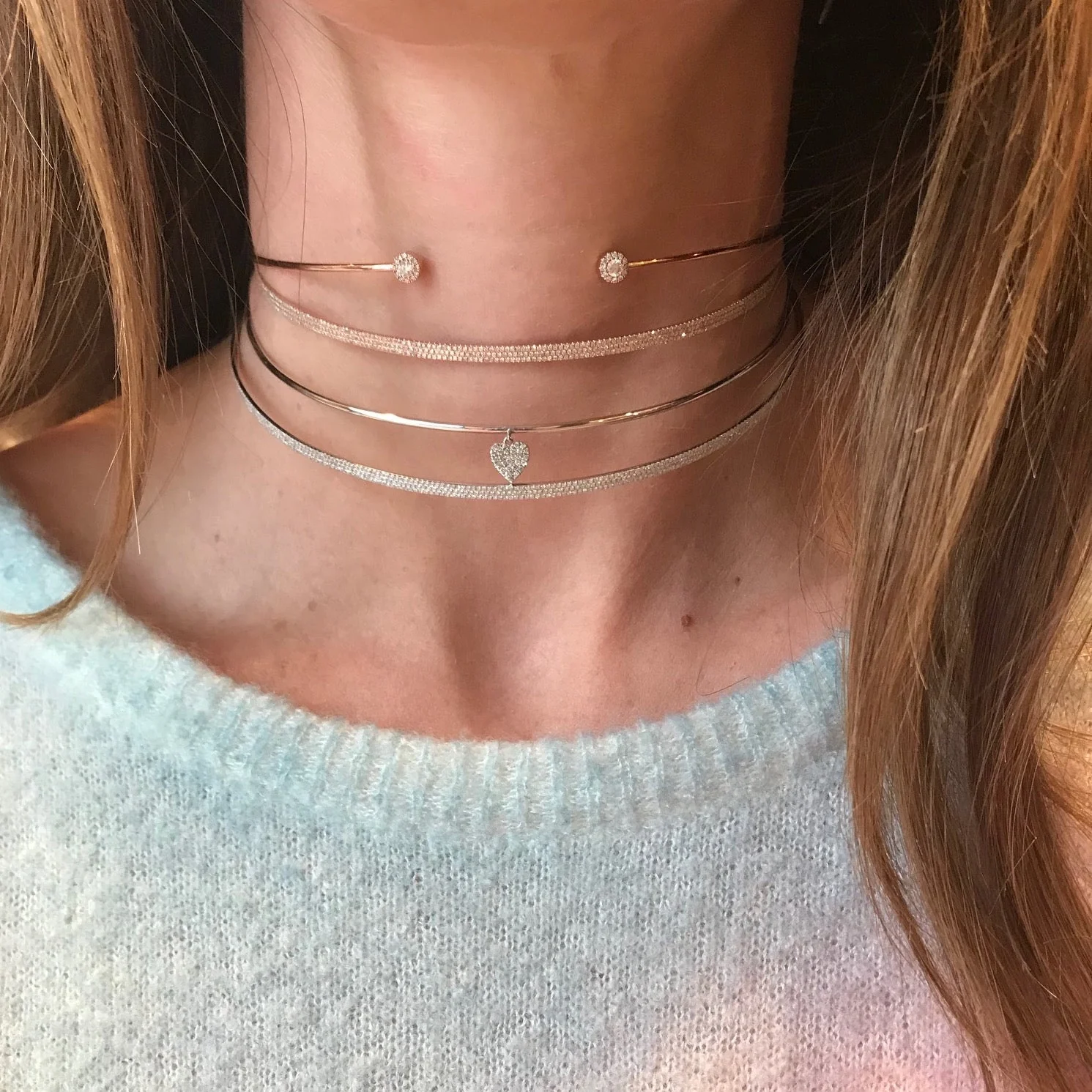 Signature Three Row Pave Choker - Image 3