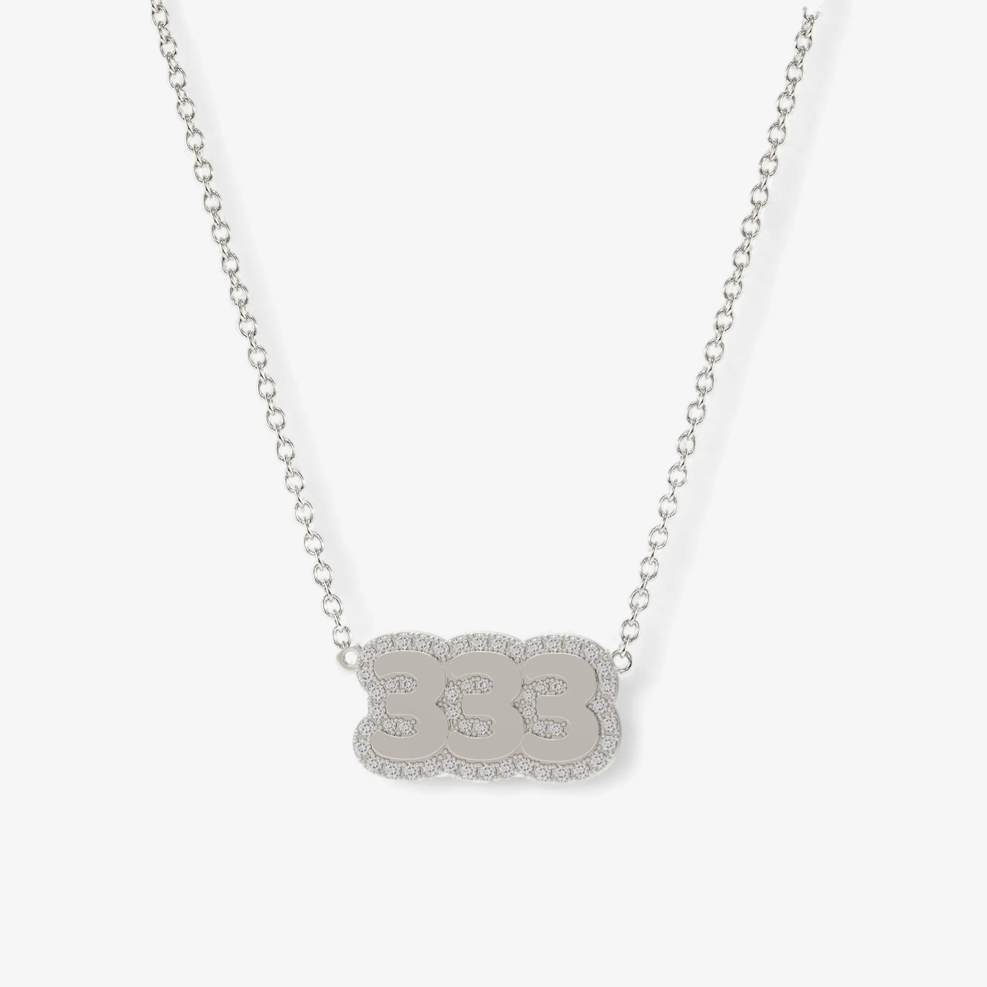 Small Bubble with Pave Outline Necklace - Image 9