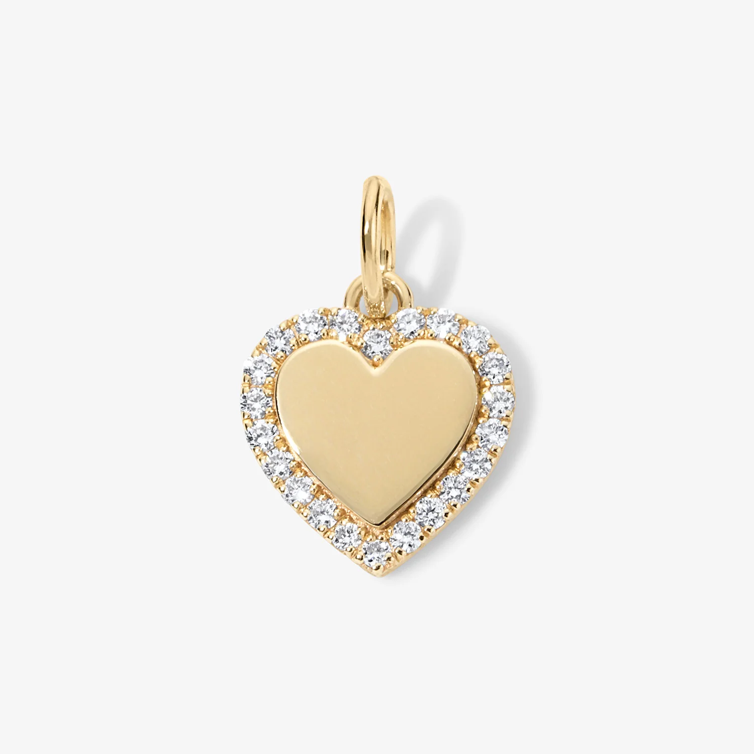 Small Heart Bubble Charm with Pave Outline - Image 2