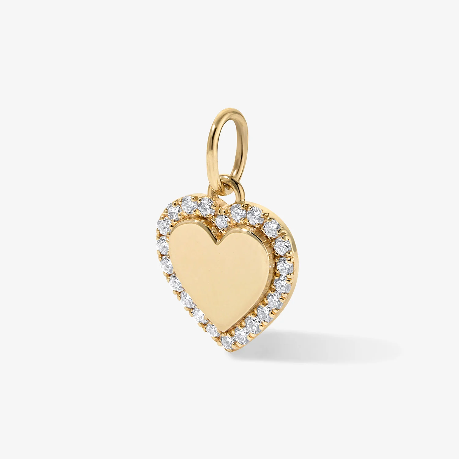 Small Heart Bubble Charm with Pave Outline - Image 4