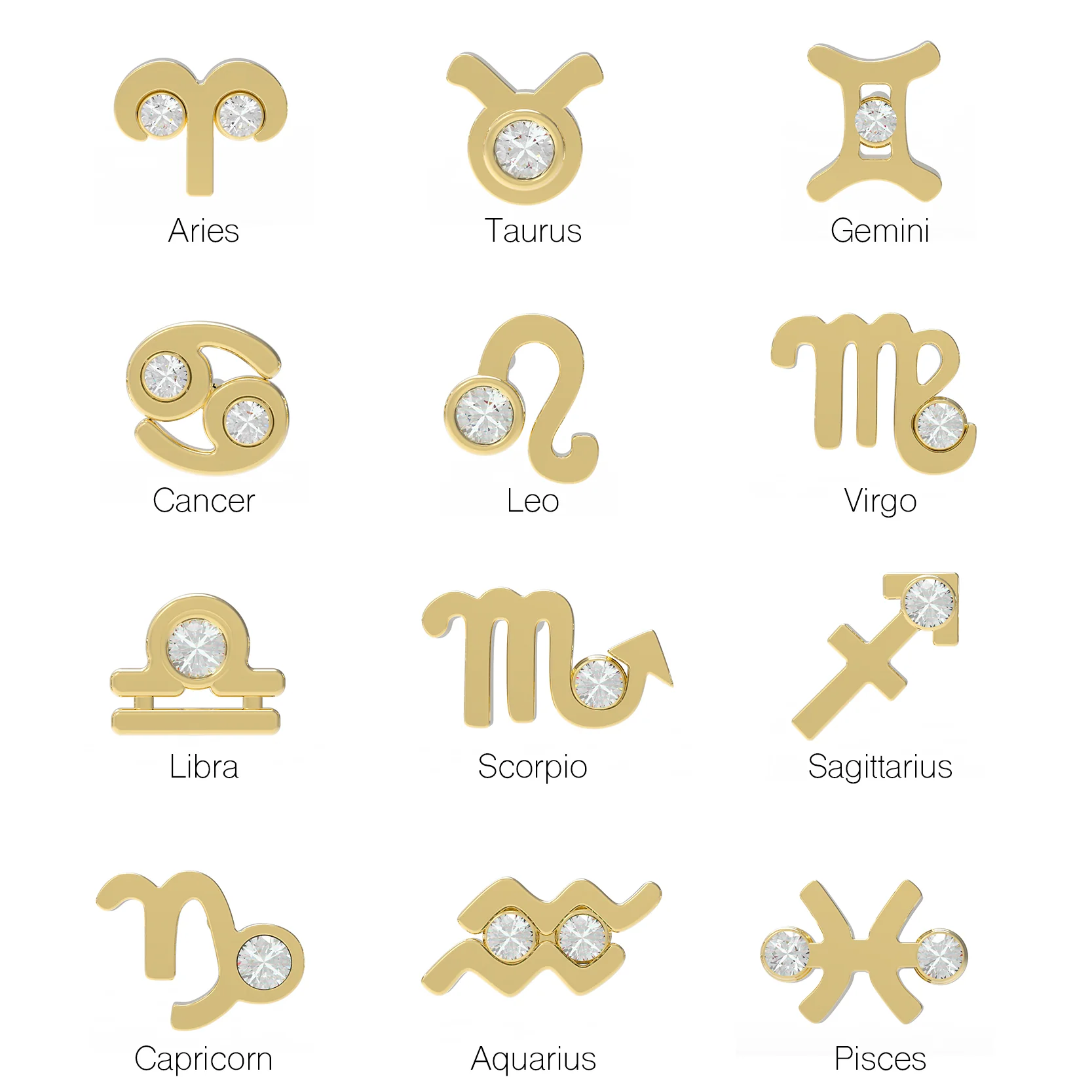 Small Token Zodiac Stud Earring - Image 9