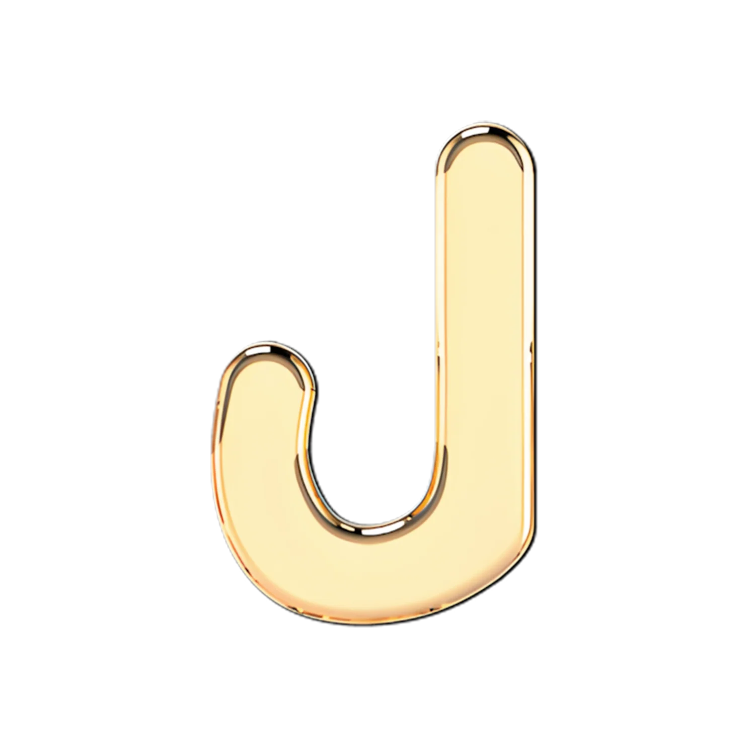 Solid Letter J Slider Necklace Charm