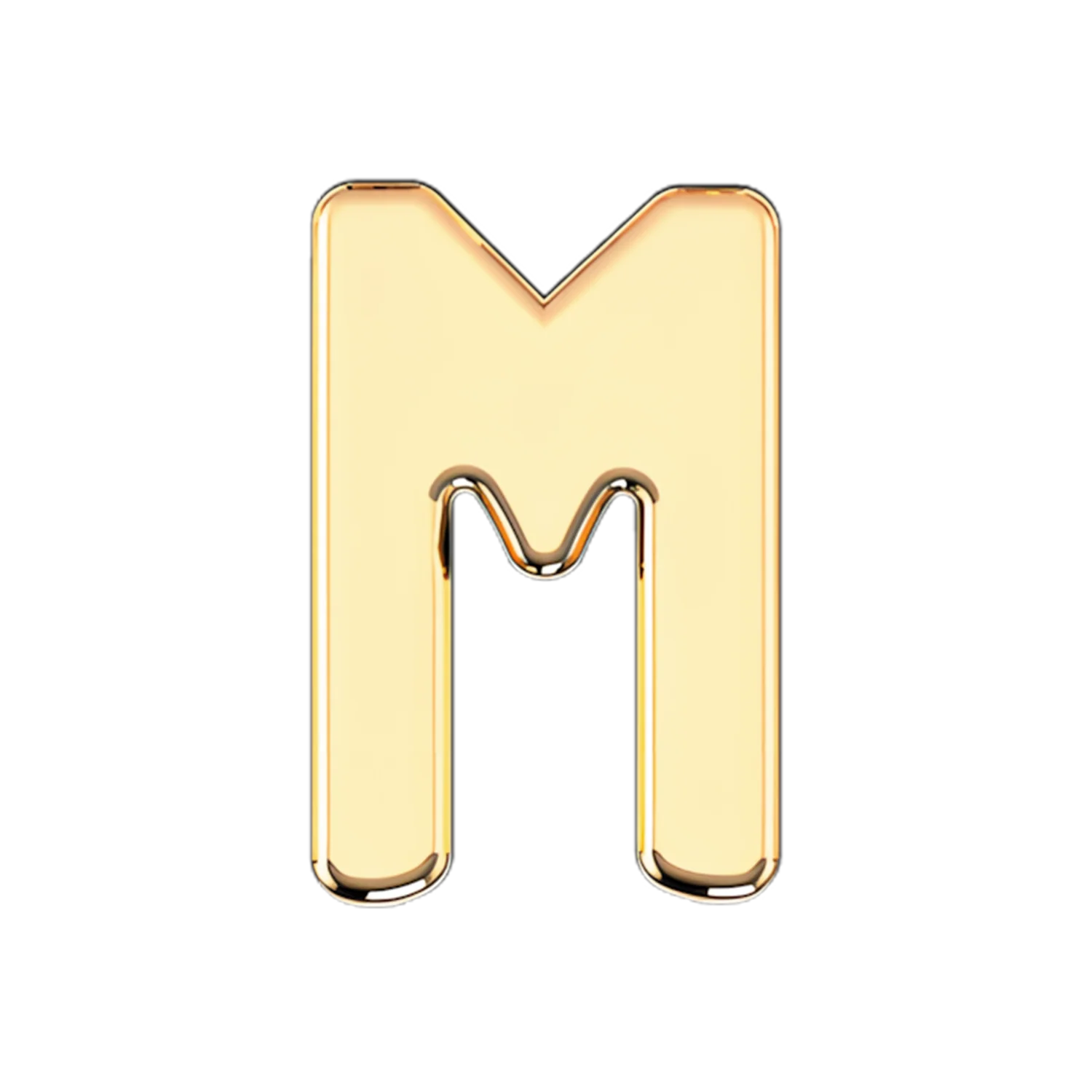 Solid Letter M Slider Necklace Charm